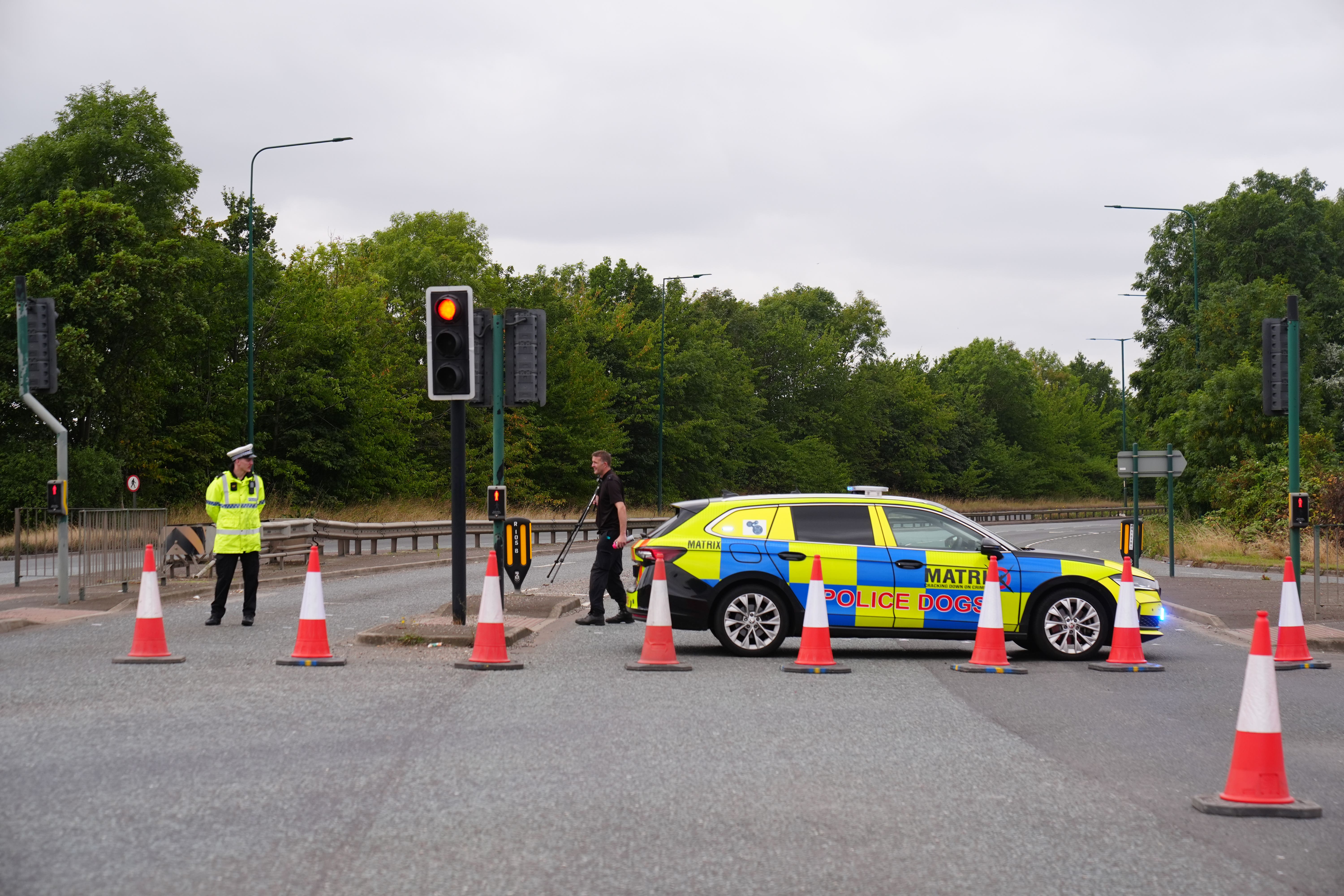 A police cordon at the scene of a fatal crash on the A66 in South Bank