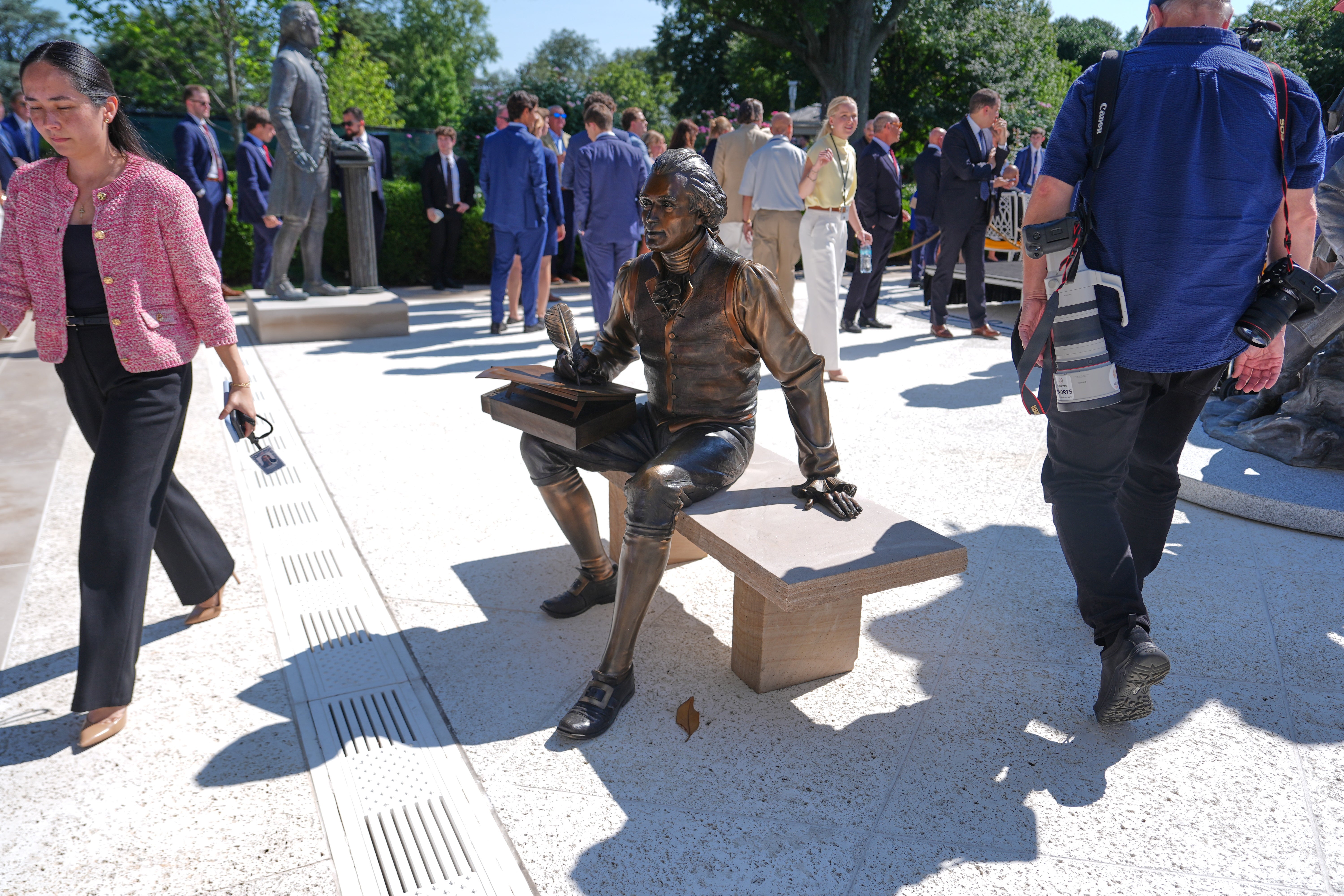 independent.co.uk - Darlene Superville - Inside Trump's remake of the White House Rose Garden. First a stone patio, then statues
