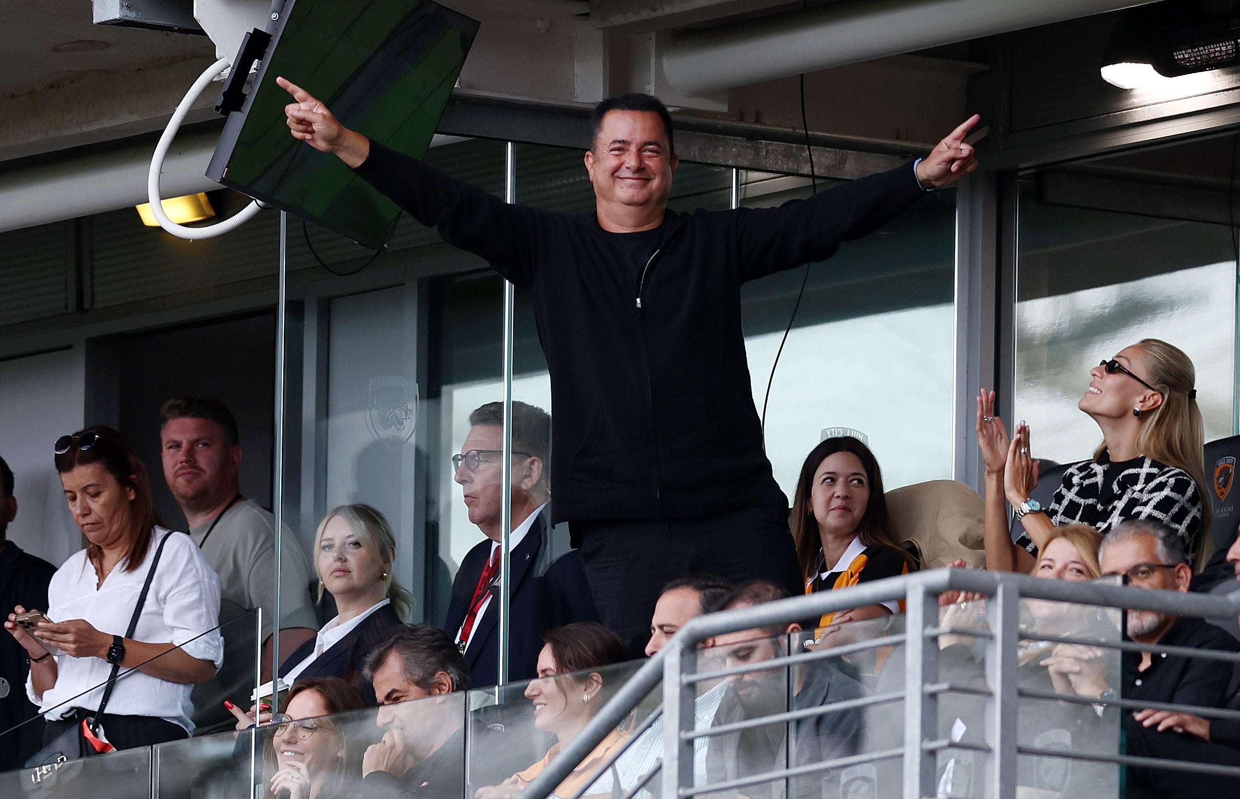 Acun Ilicali, owner of Hull City, celebrates