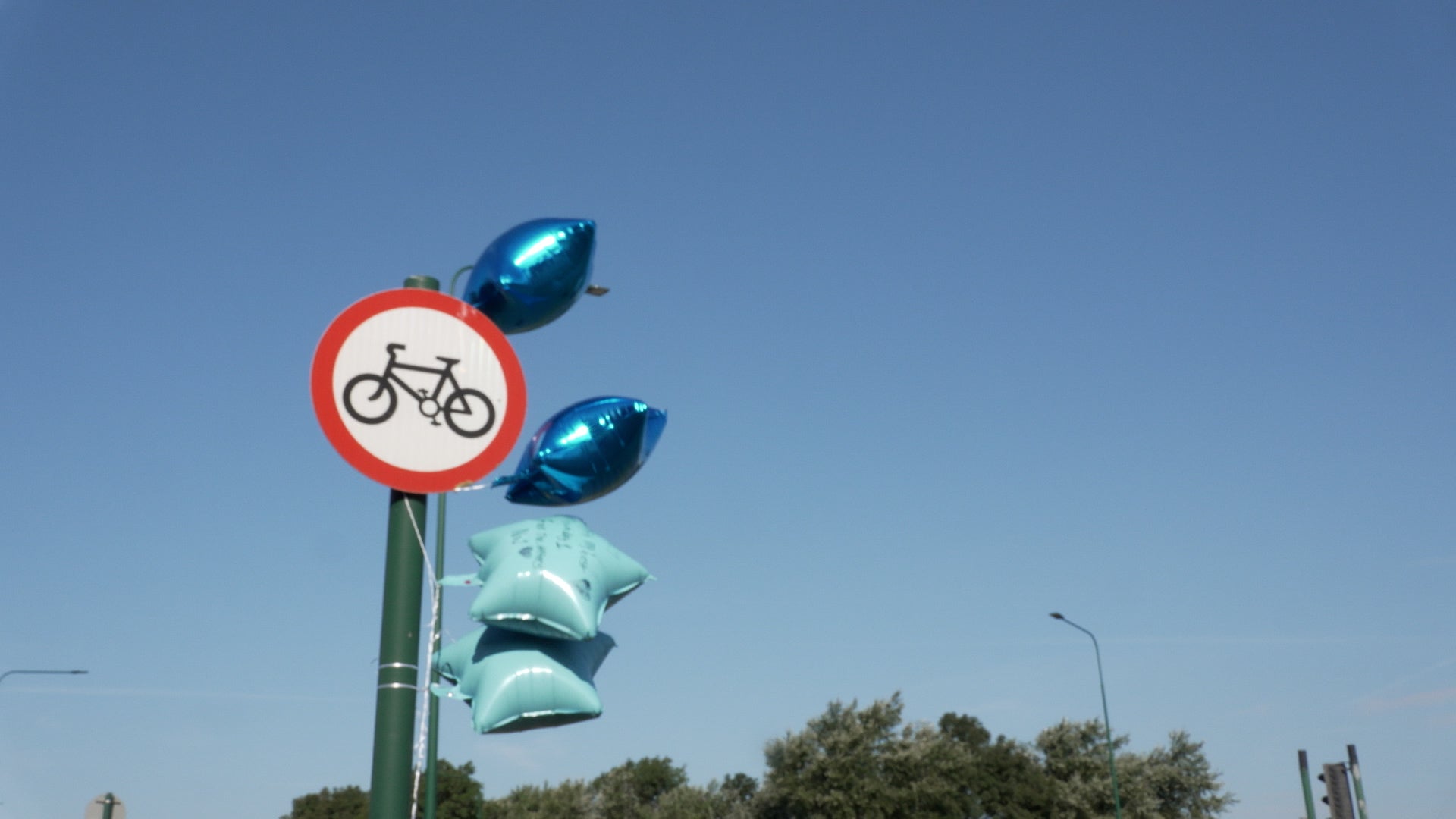 Balloons left near to the scene on the A66
