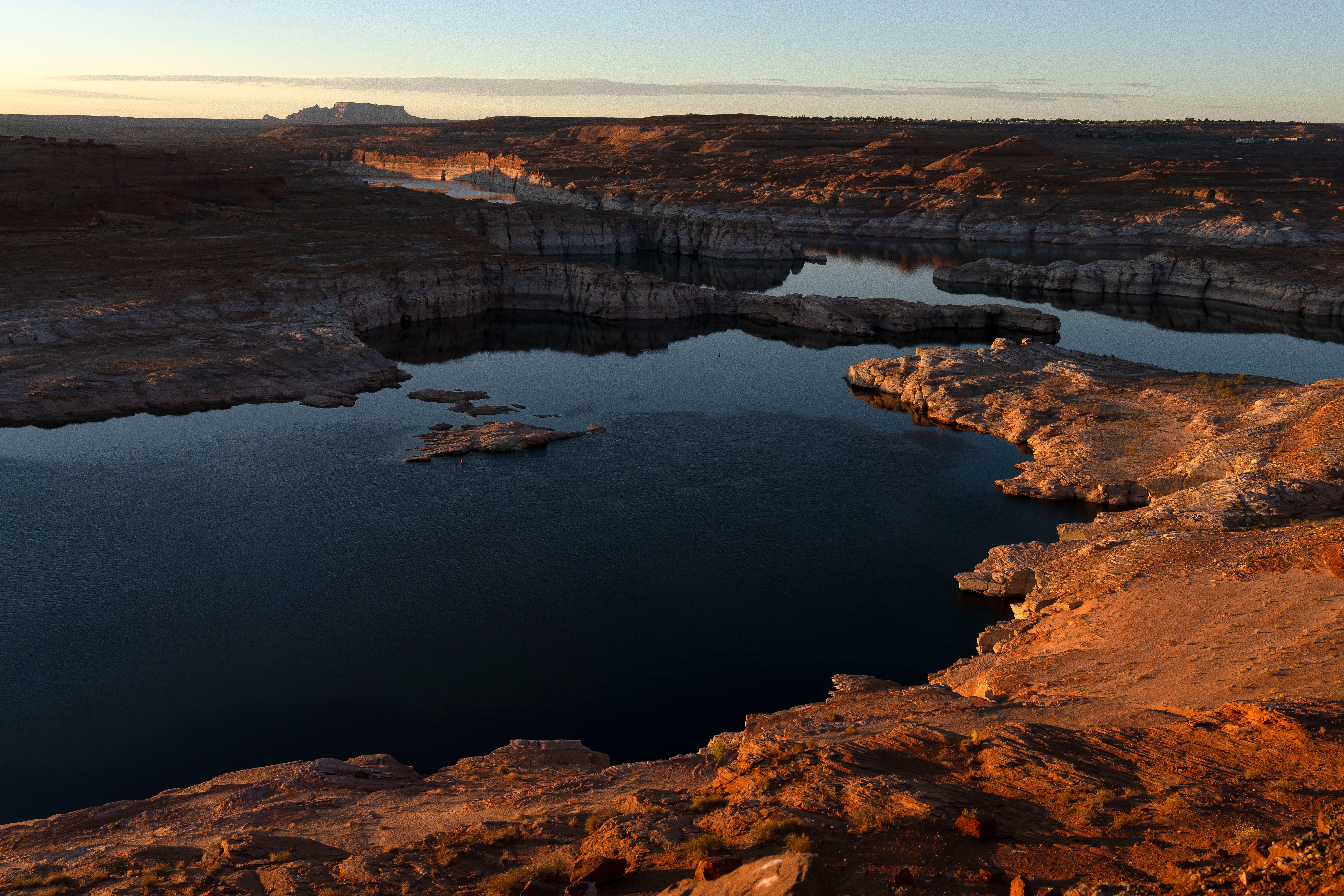 About 40 million people in seven western states rely on water from the Colorado River and its two largest reservoirs, Lakes Mead and Powell (pictured in 2025) which are now at record lows