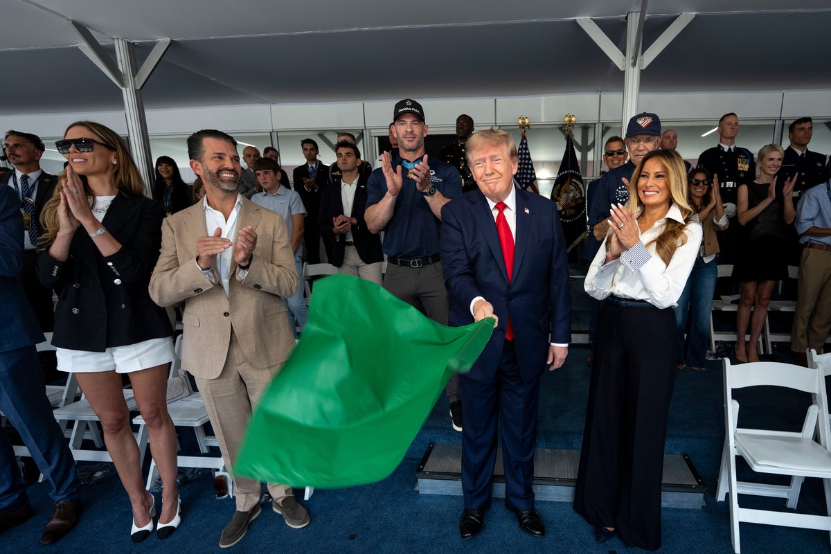 Trump’s aide Natalie Harp, son Eric and MAGA inner circle join president and Melania for Freedom 250 Grand Prix