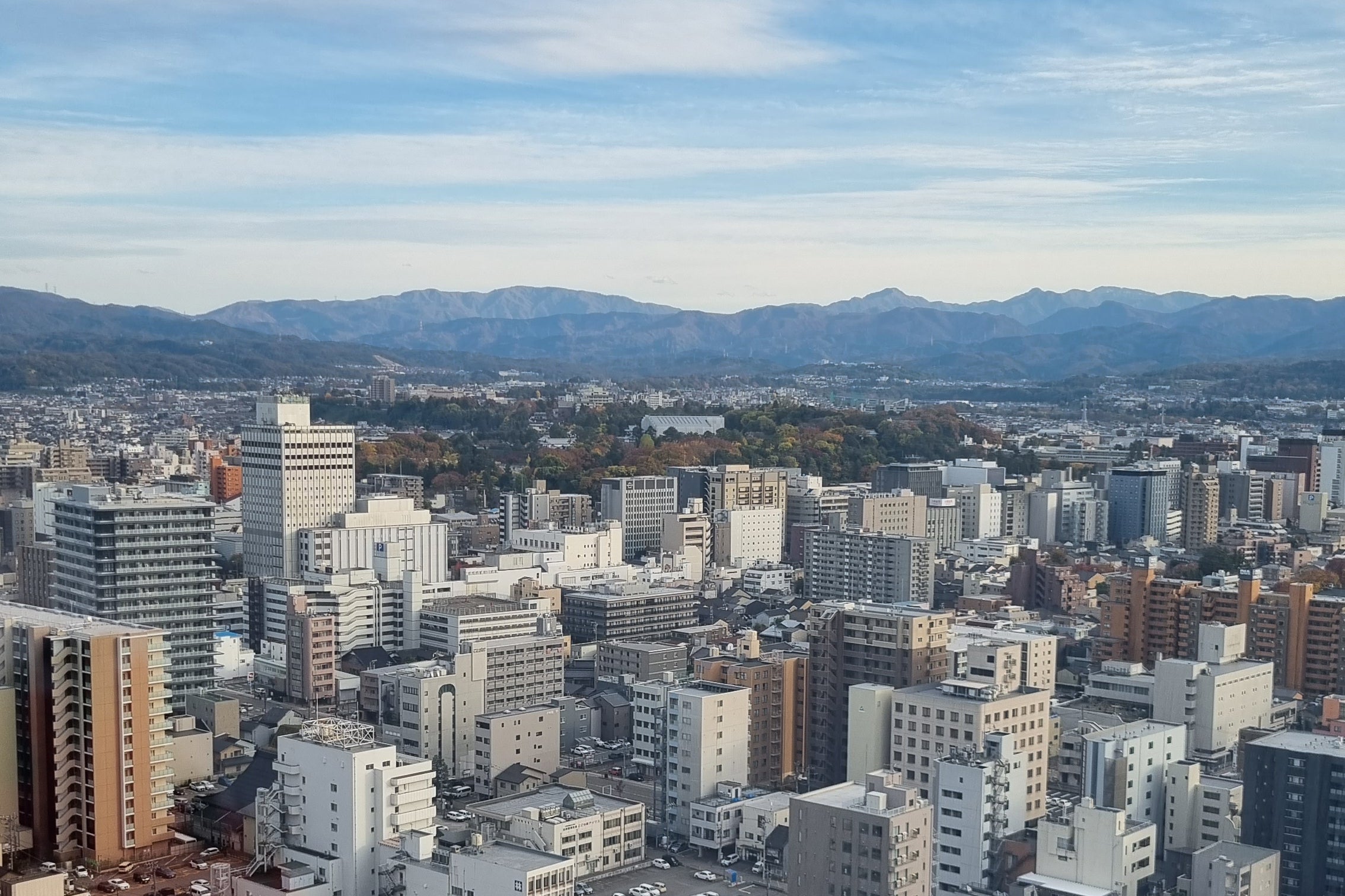 The view of Kanazawa from the hotel (Olivia Campbell/The Independent)