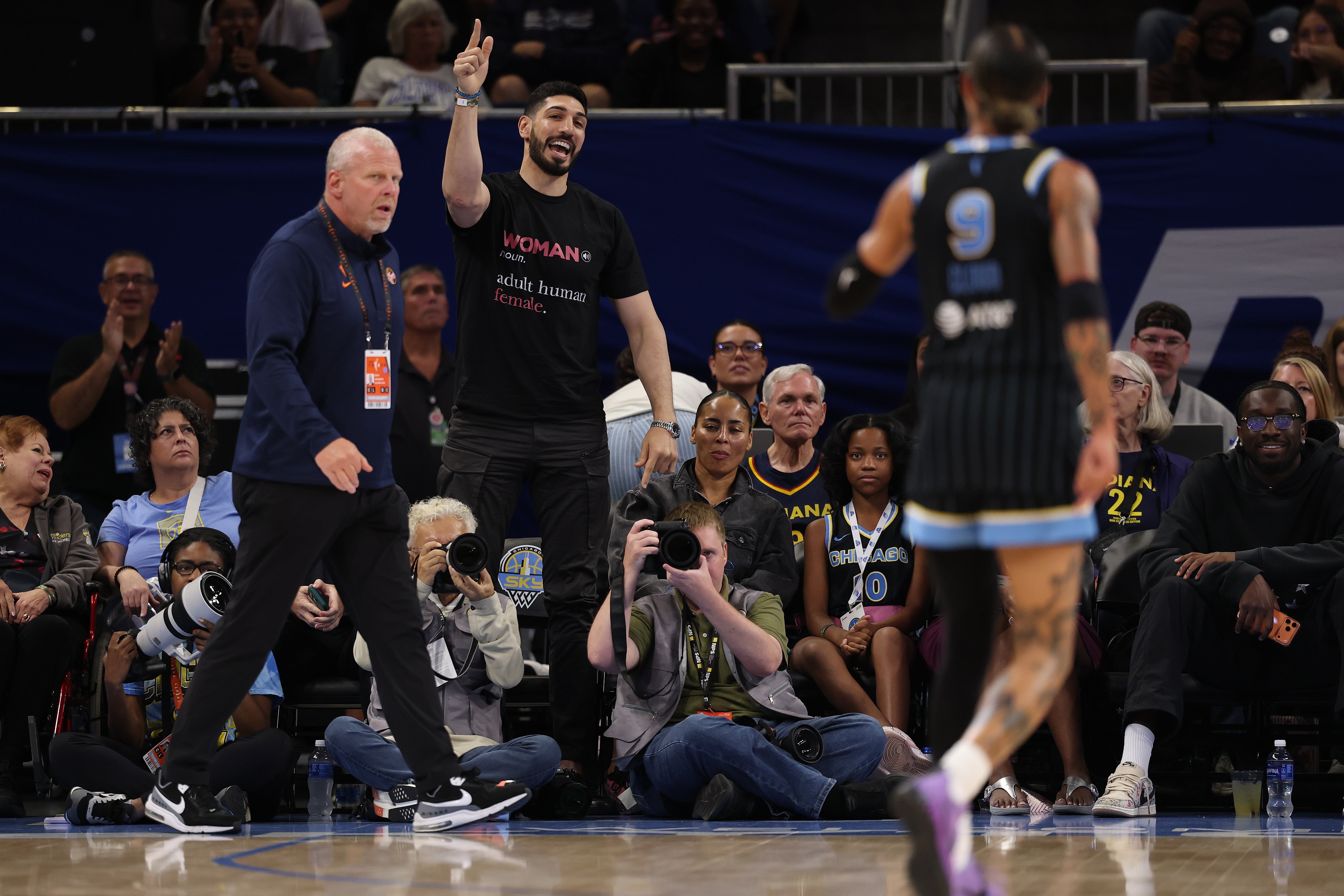 Cloud, 34, started yelling and pointing at Kanter, 34, as she approached him. A standing Kanter held his arms out and took one step on the court as security and a handful of Sky players moved in between the two