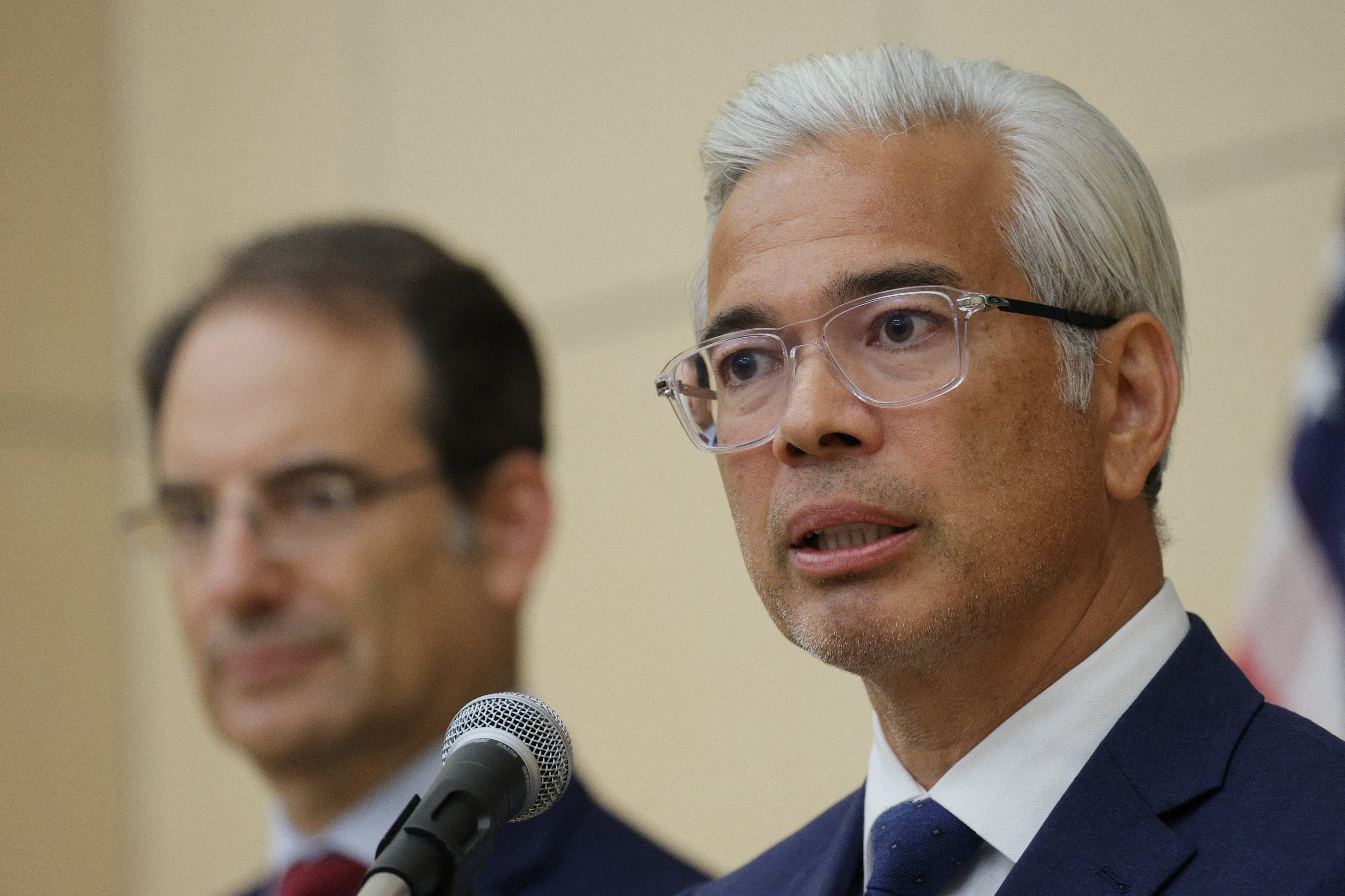 California Attorney General Rob Bonta speaks during a press conference earlier this month