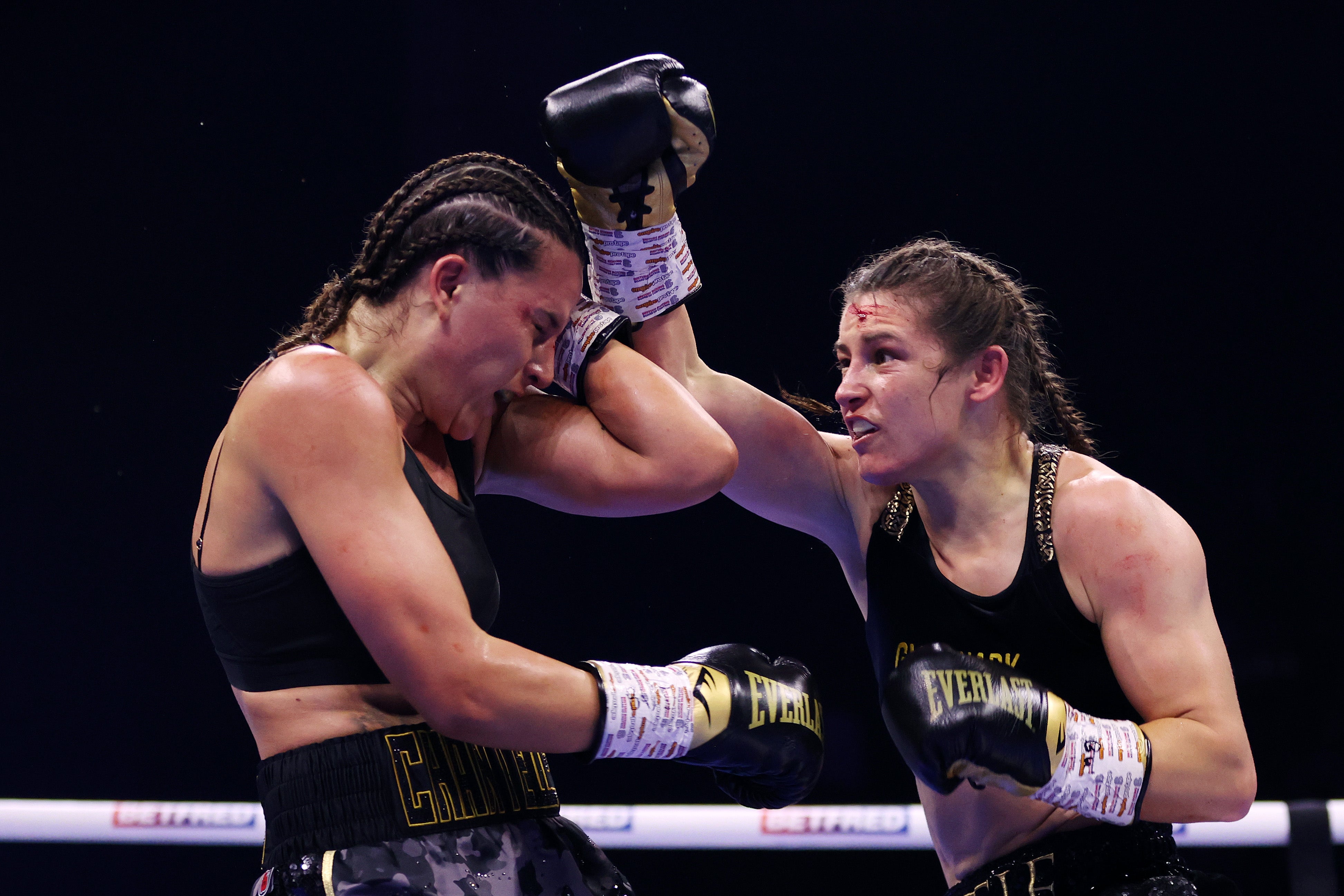 Cameron during her brutal second fight with Katie Taylor