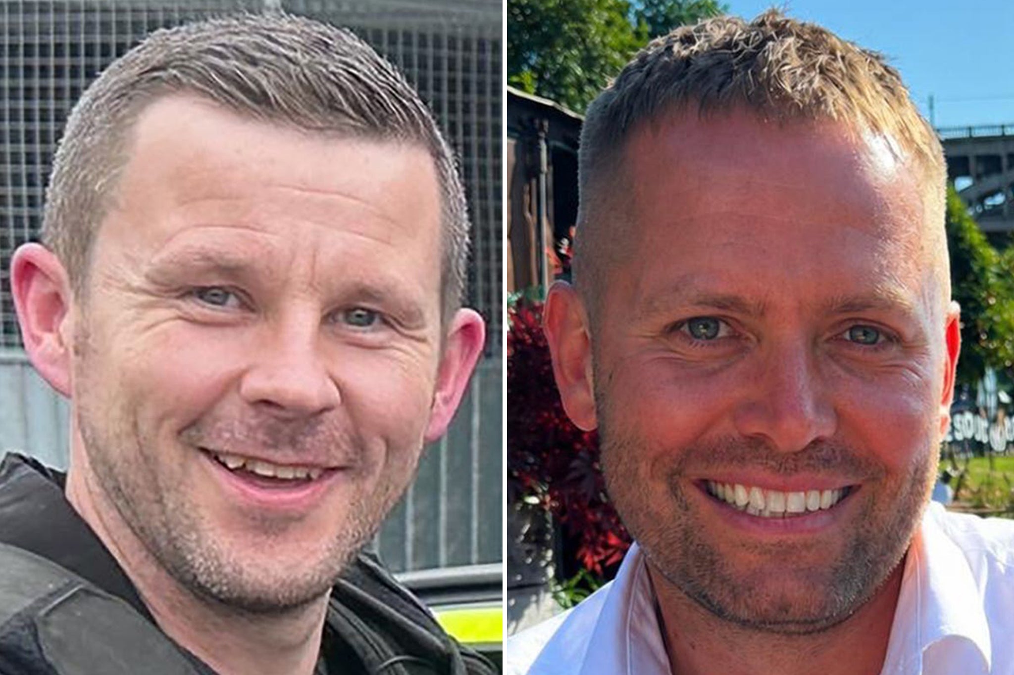 PC Matthew Blades, 37, and PC Tom Clough, 38, were both killed in the collision