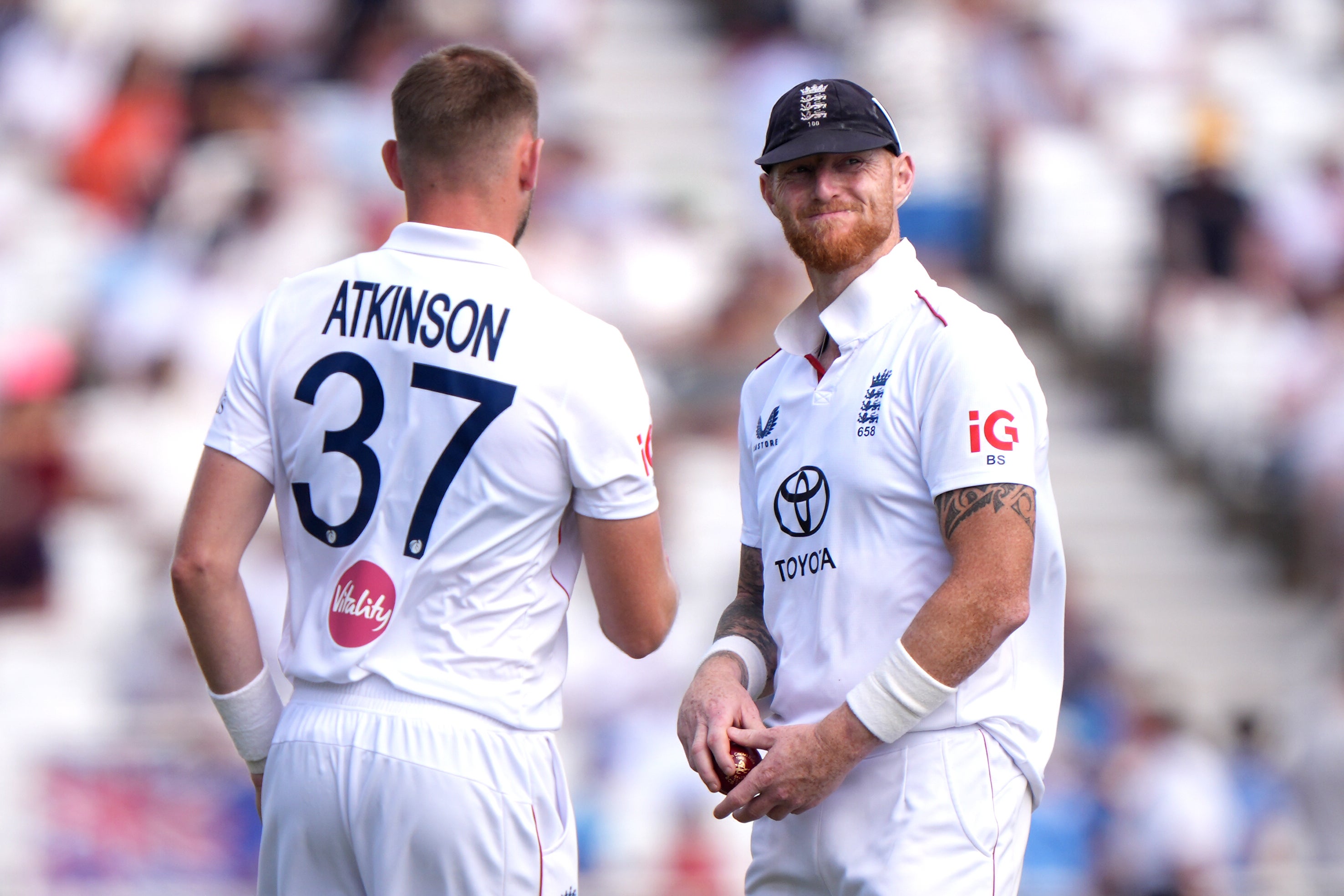 Ben Stokes (right) and Gus Atkinson (left) missed a Test after a nightclub incident earlier in the summer (Joe Giddens/PA)