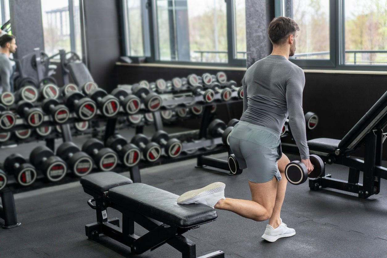 For example, one of the signature ‘knees over toes’ exercises is the split squat