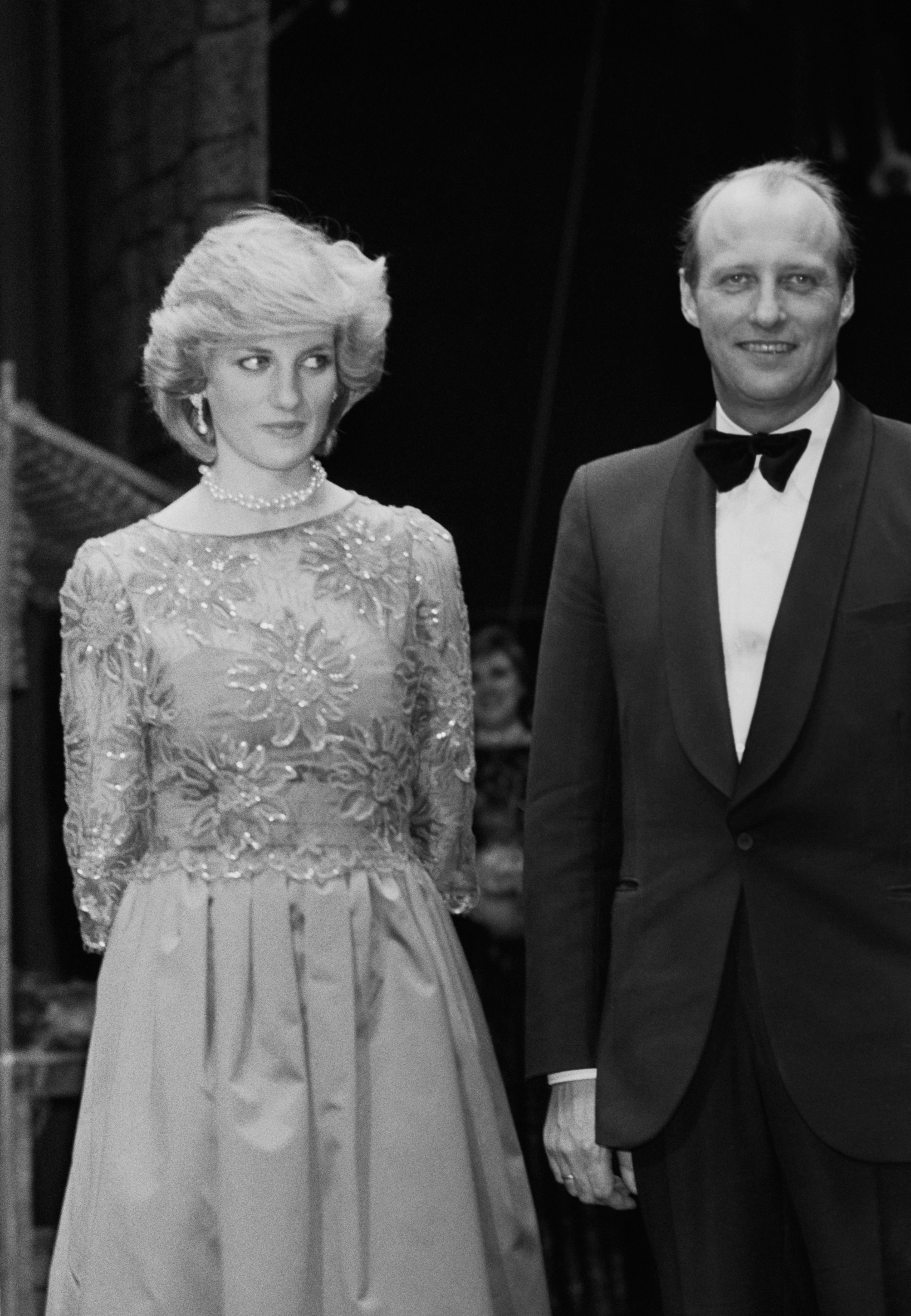 Diana, Princess of Wales (1961 - 1997) with Crown Prince Harald of Norway in 1984