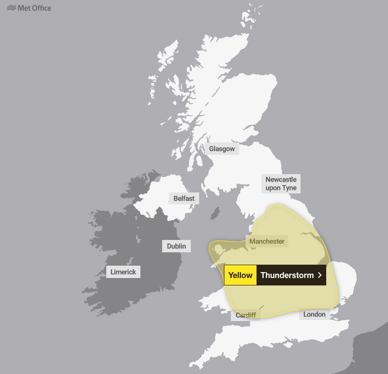 Thunderstorms will return on Thursday