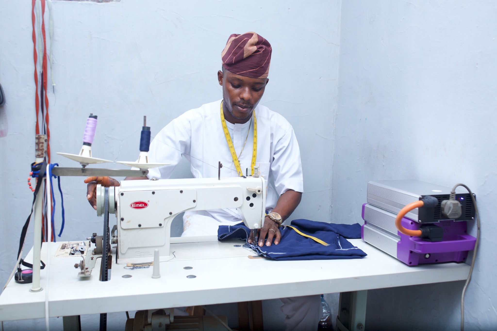 Balogun Adedayo Michael, a tailor based in Epe, just outside Lagos