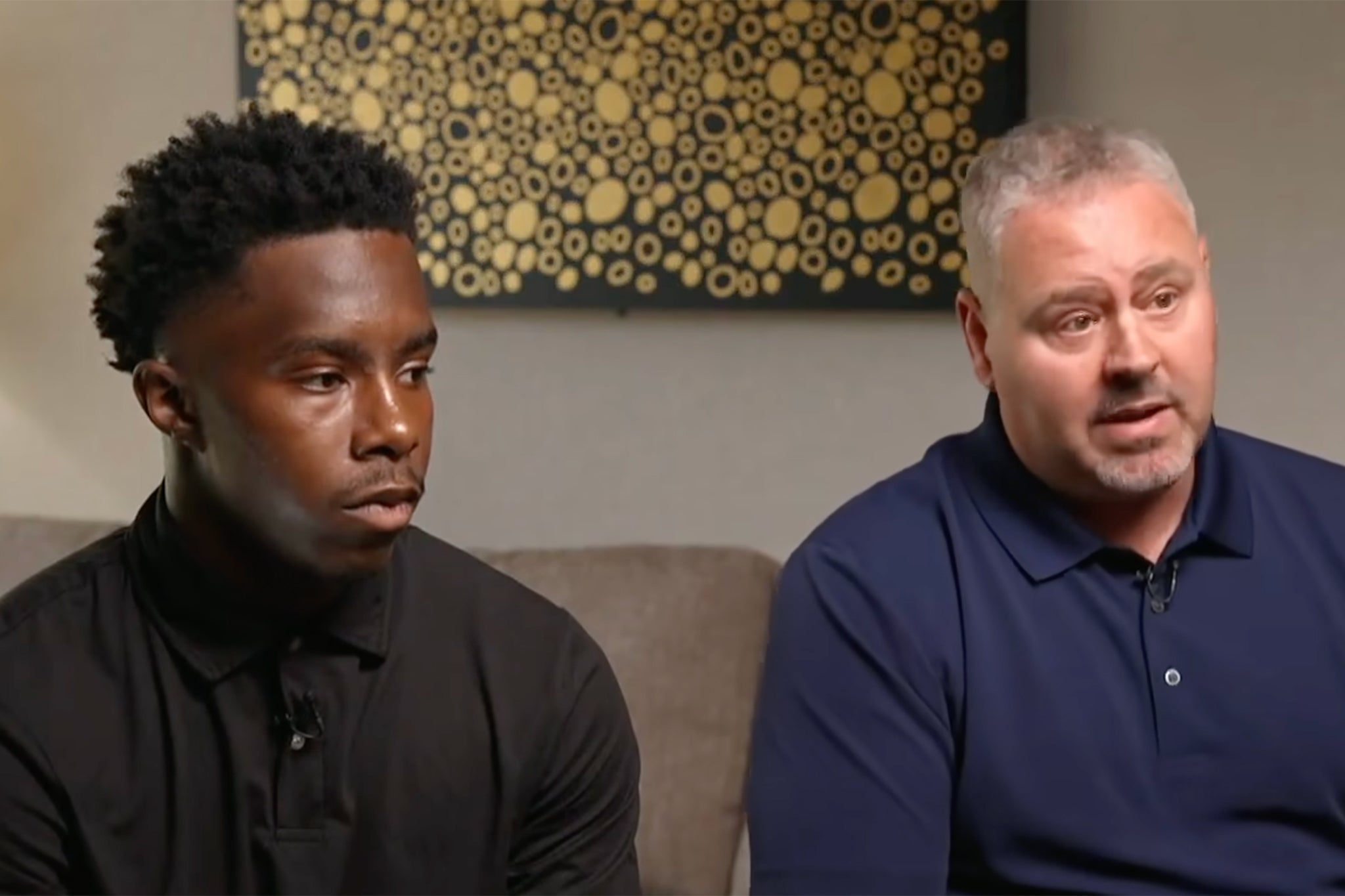 <p>Former Lakota East High School student Landerius Hayes and his former principal-turned-adopted parent, Rob Burnside. Burnside was ousted from his position at Lakota East High School for letting Hayes — who was struggling with homelessness at the time due to instability with his parents — continue to take classes</p>