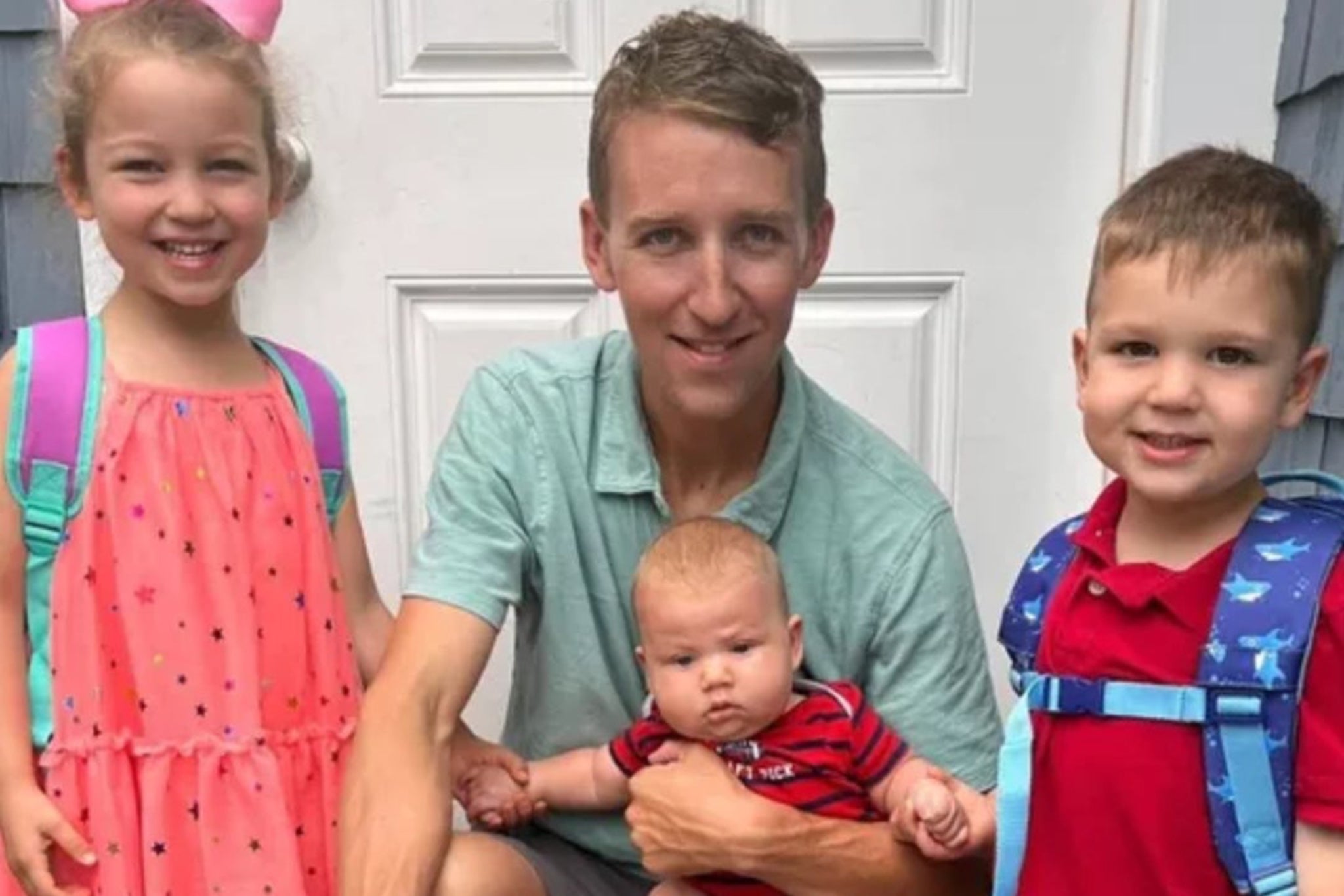 Clancy’s former husband, Patrick, pictured with the couple’s three children