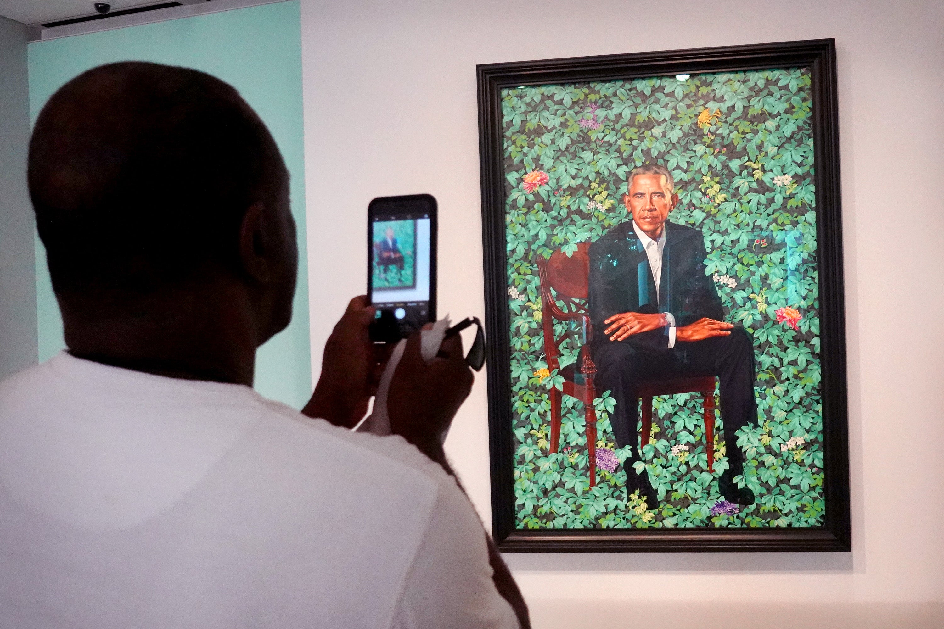 The portrait of former President Barack Obama, painted by Kehinde Wiley in 2018