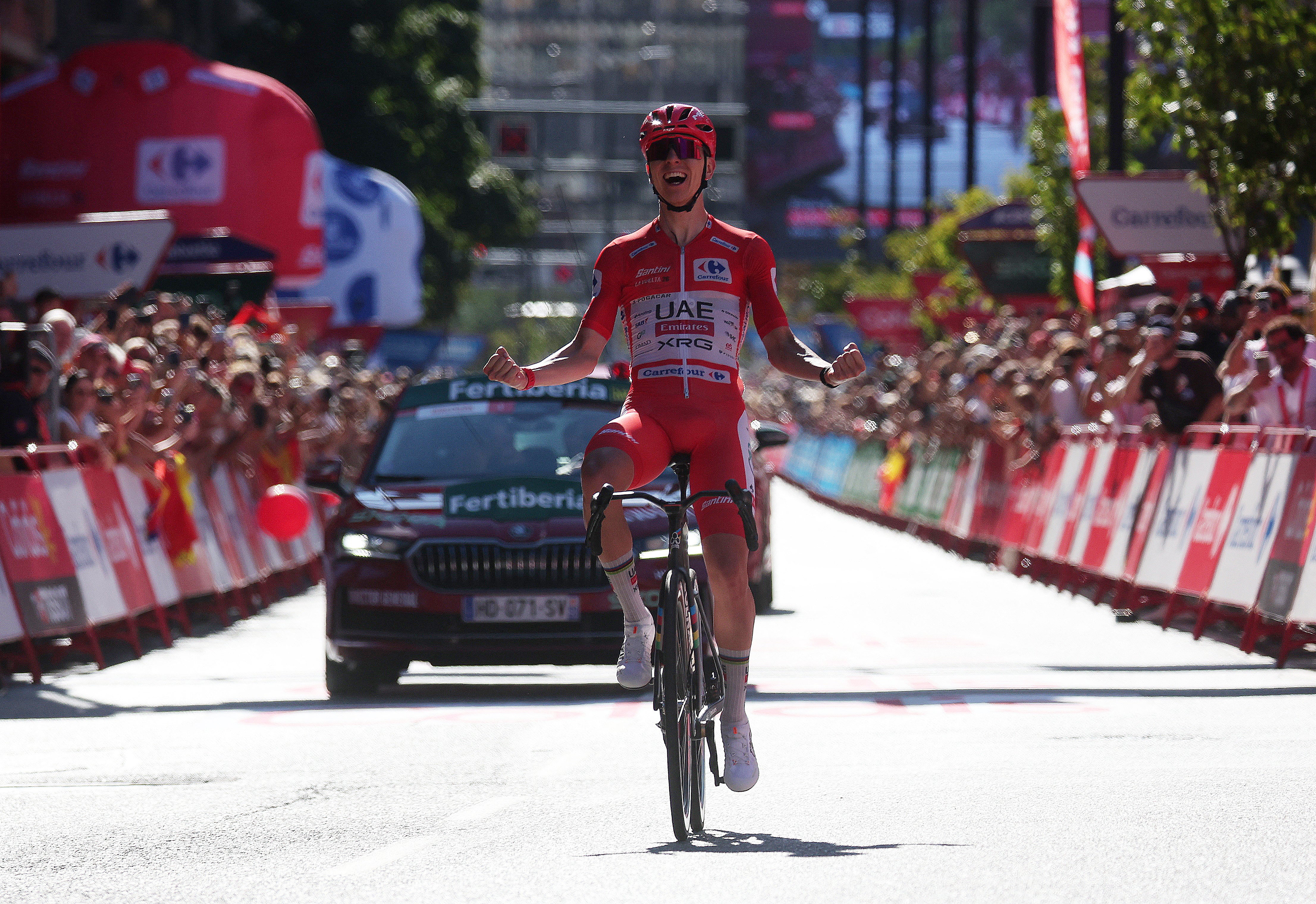 Tadej Pogacar rips up rulebook with stunning 50km solo ride to win Vuelta a Espana stage 4