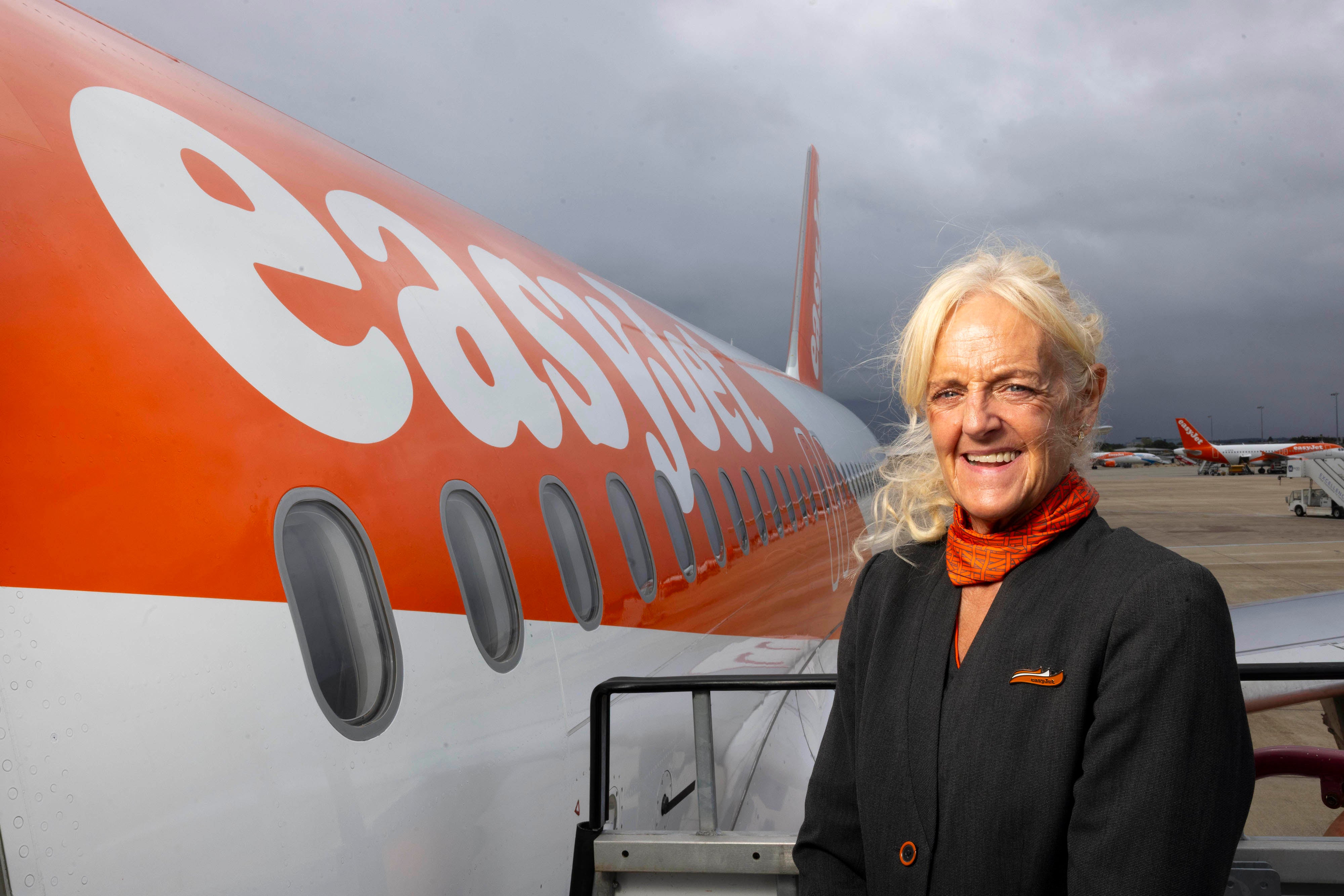 <p>Francesca Hicks, 64, joined easyJet as part of its recruitment drive for over-50s flight attendants</p>
