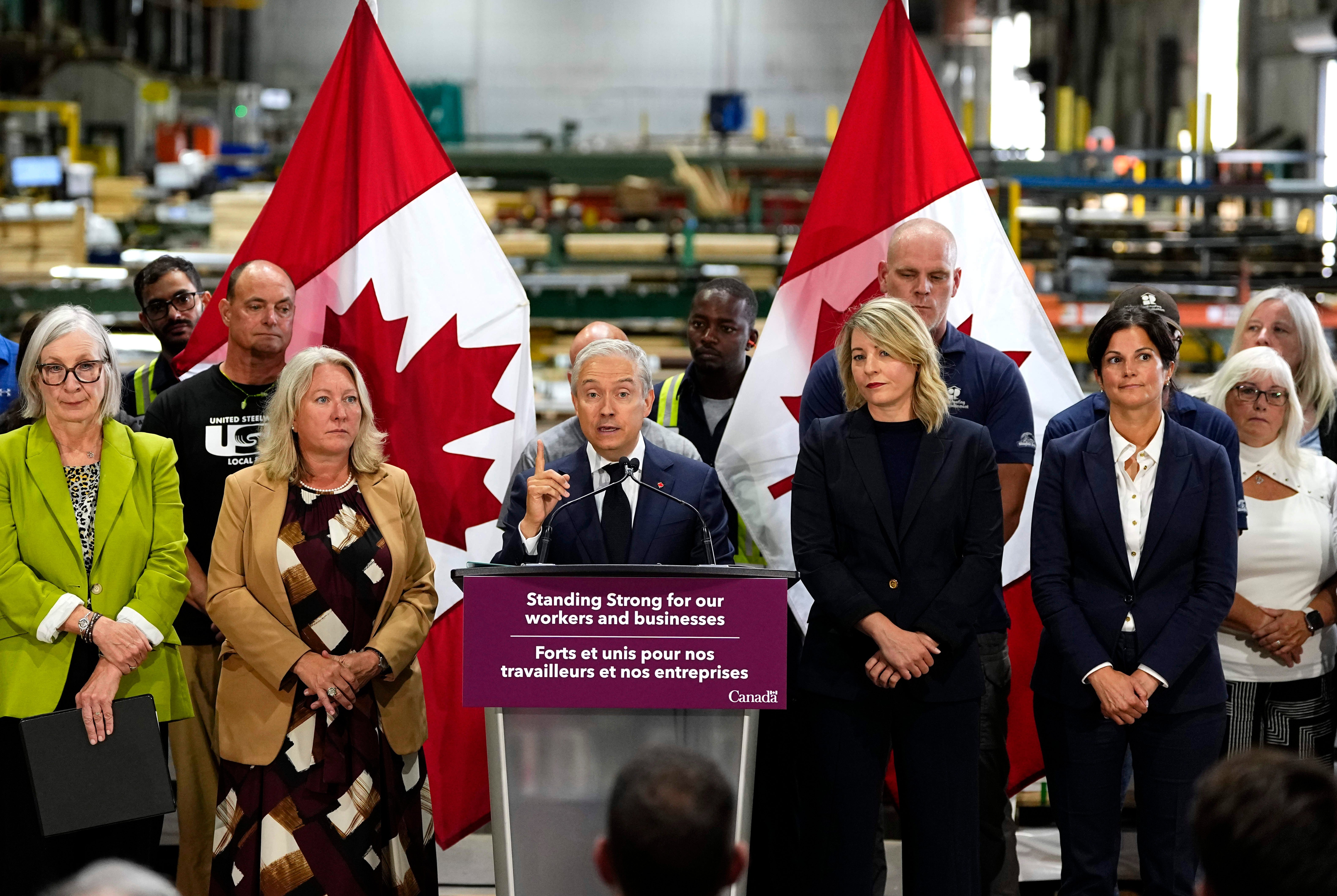 Canadian Minister of Finance and National Revenue Francois-Philippe Champagne speaks at a news conference on Canada's response to U.S. tariffs. Economists and public policy experts say the country has the upper hand when it comes to oil, despite Trump’s claims