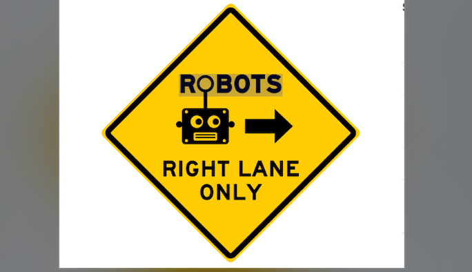 Mysterious 'Robots Right Lane Only' road sign identified as art project
