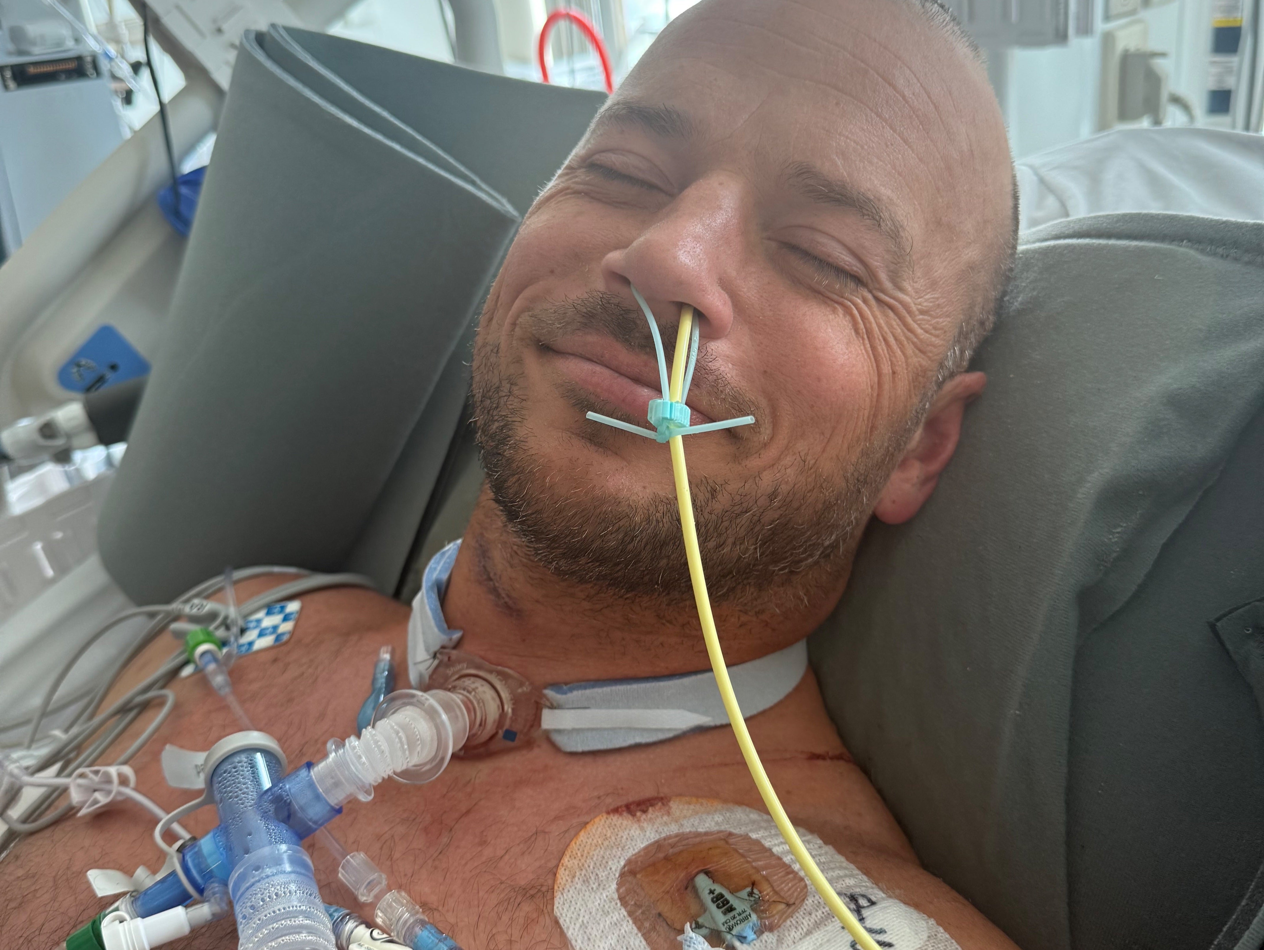 The husband and father of five broke two vertebrae and severely injured his spinal cord