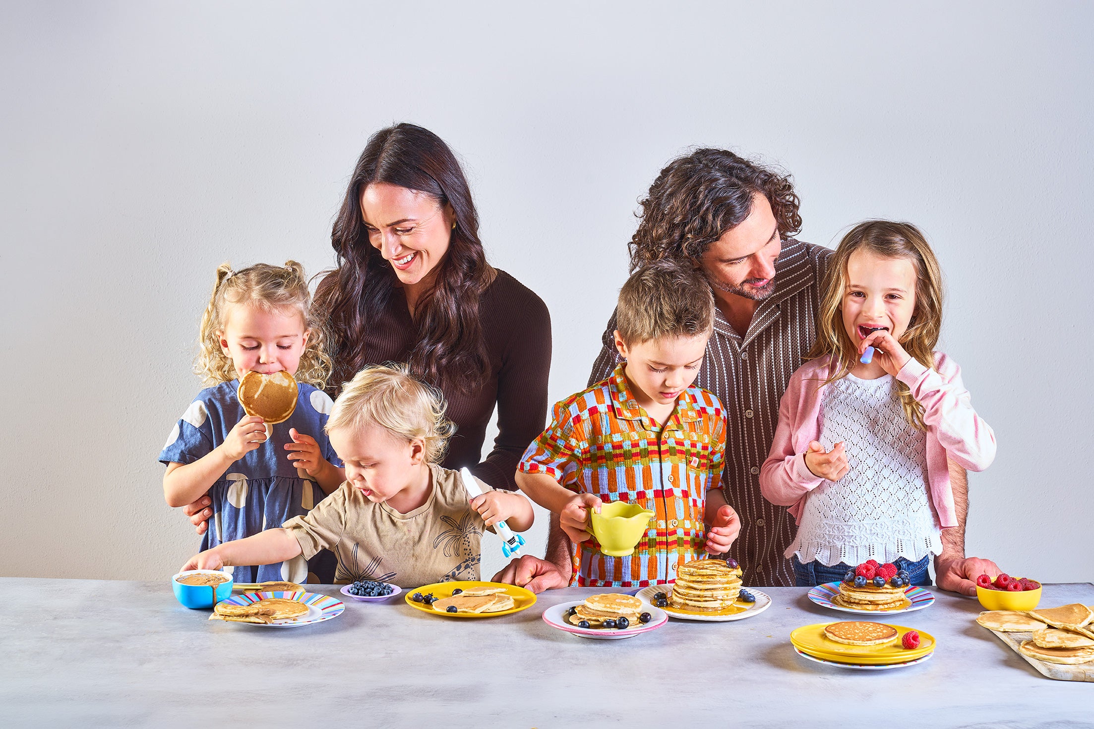 Wicks with wife Rosie and their four children, Indie, Marley, Leni and Dusty