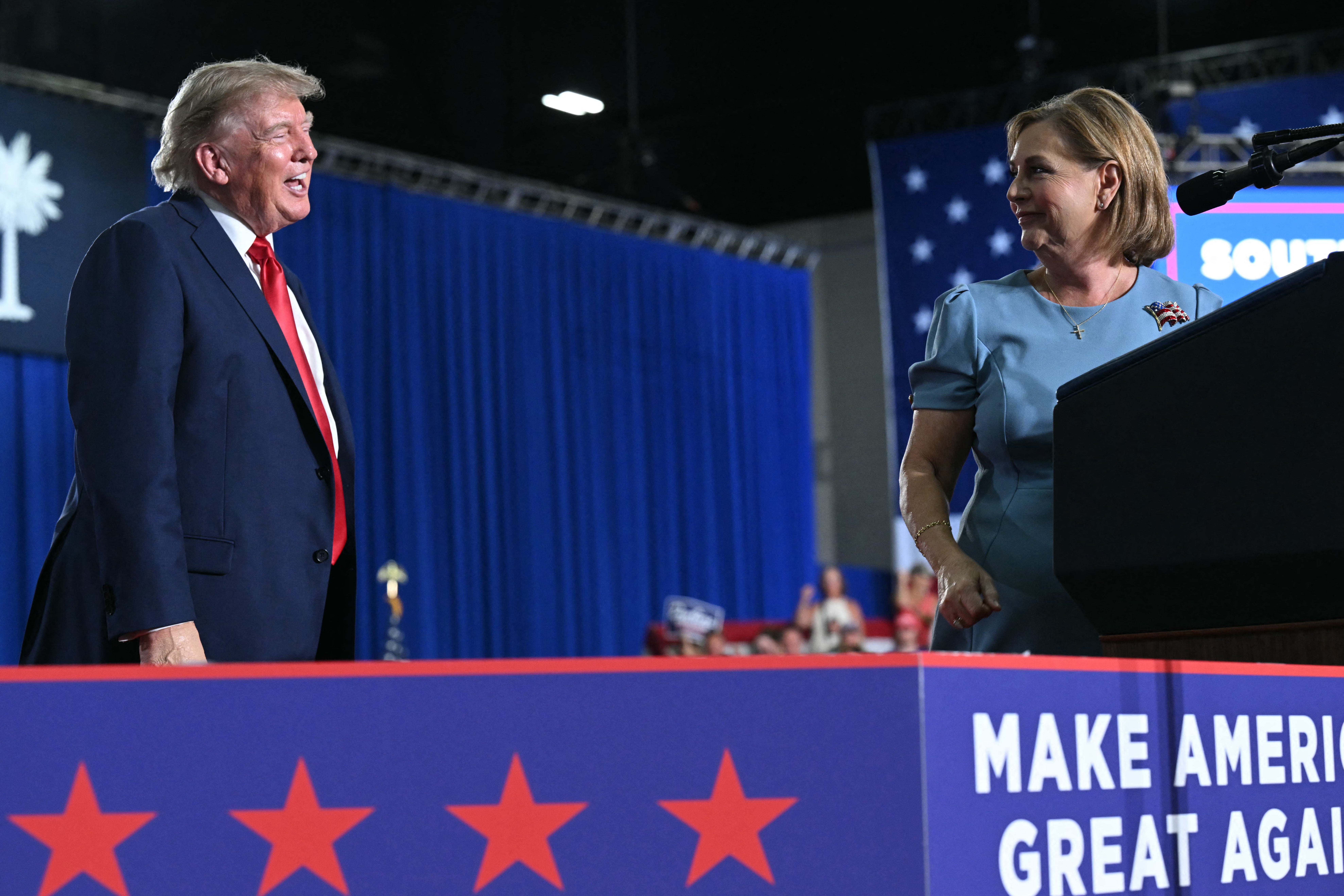 President Trump has thrown his weight behind Senator Darline Graham (AFP/Getty)
