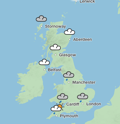 Met Office forecasts rain for Saturday across most of the UK