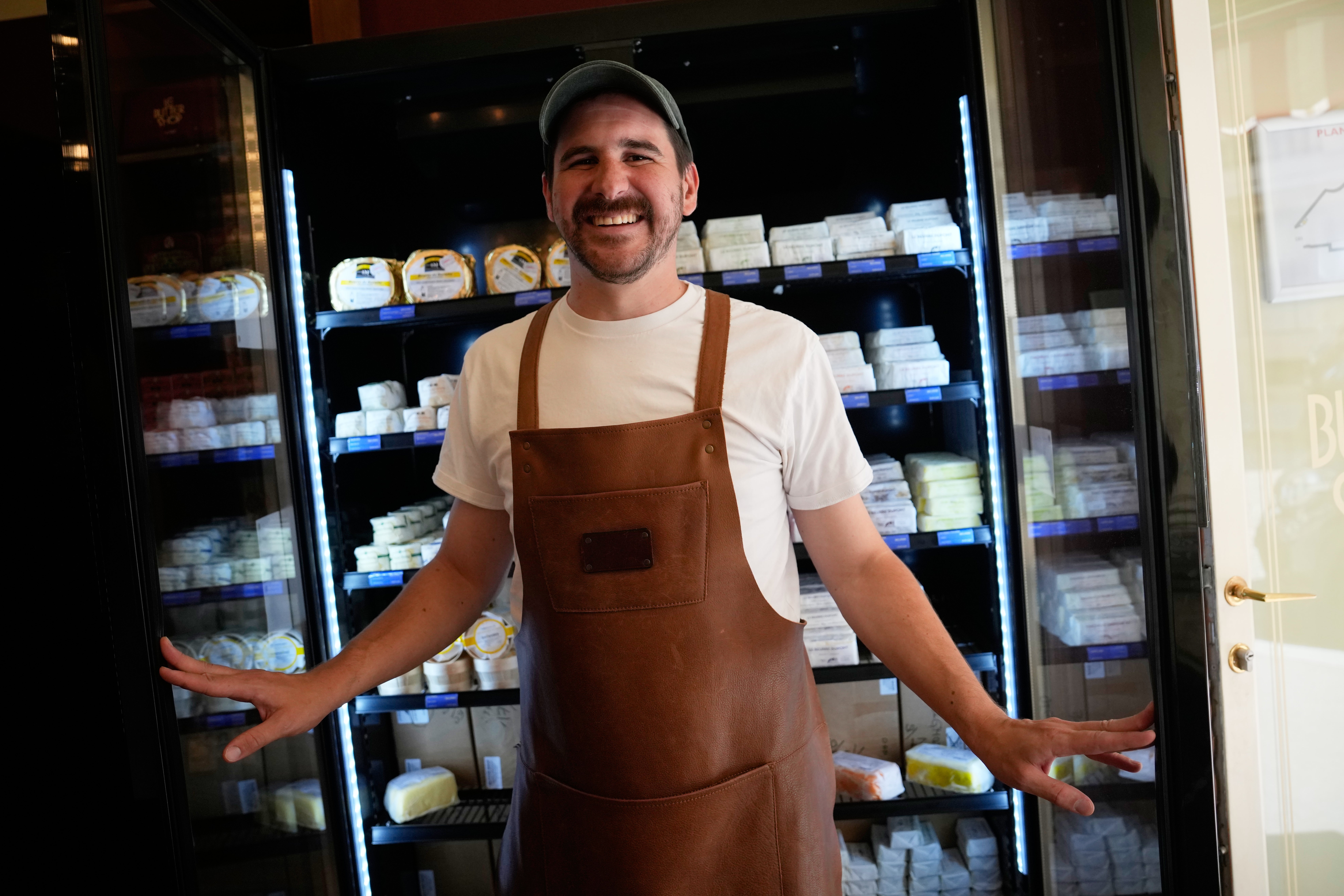 Owner of Le Butter Shop, Erwan Leo, poses in his first shop devoted entirely to butter in Paris, France