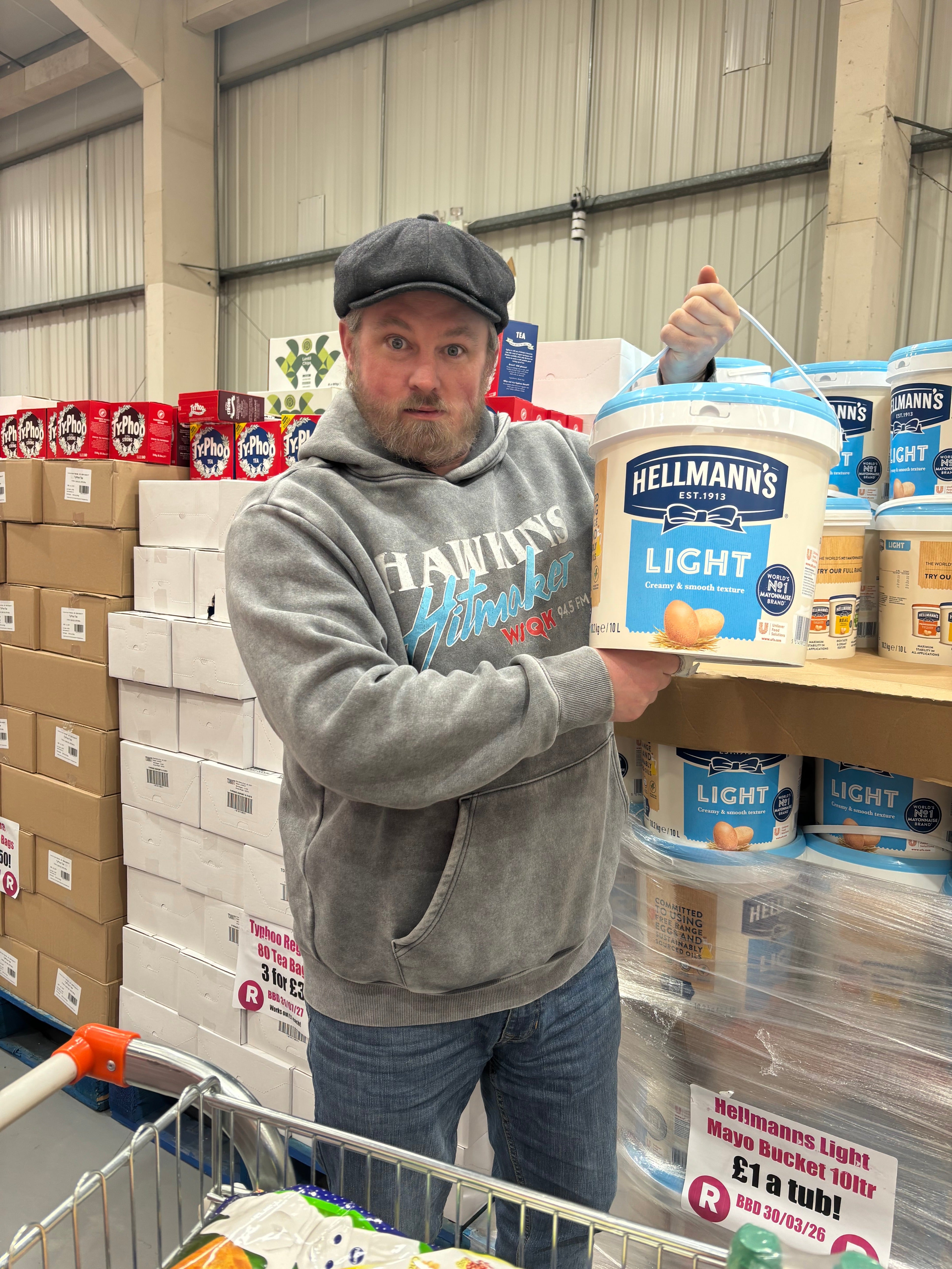 Mike says he picks up much of his food from Costco, and buys in bulk