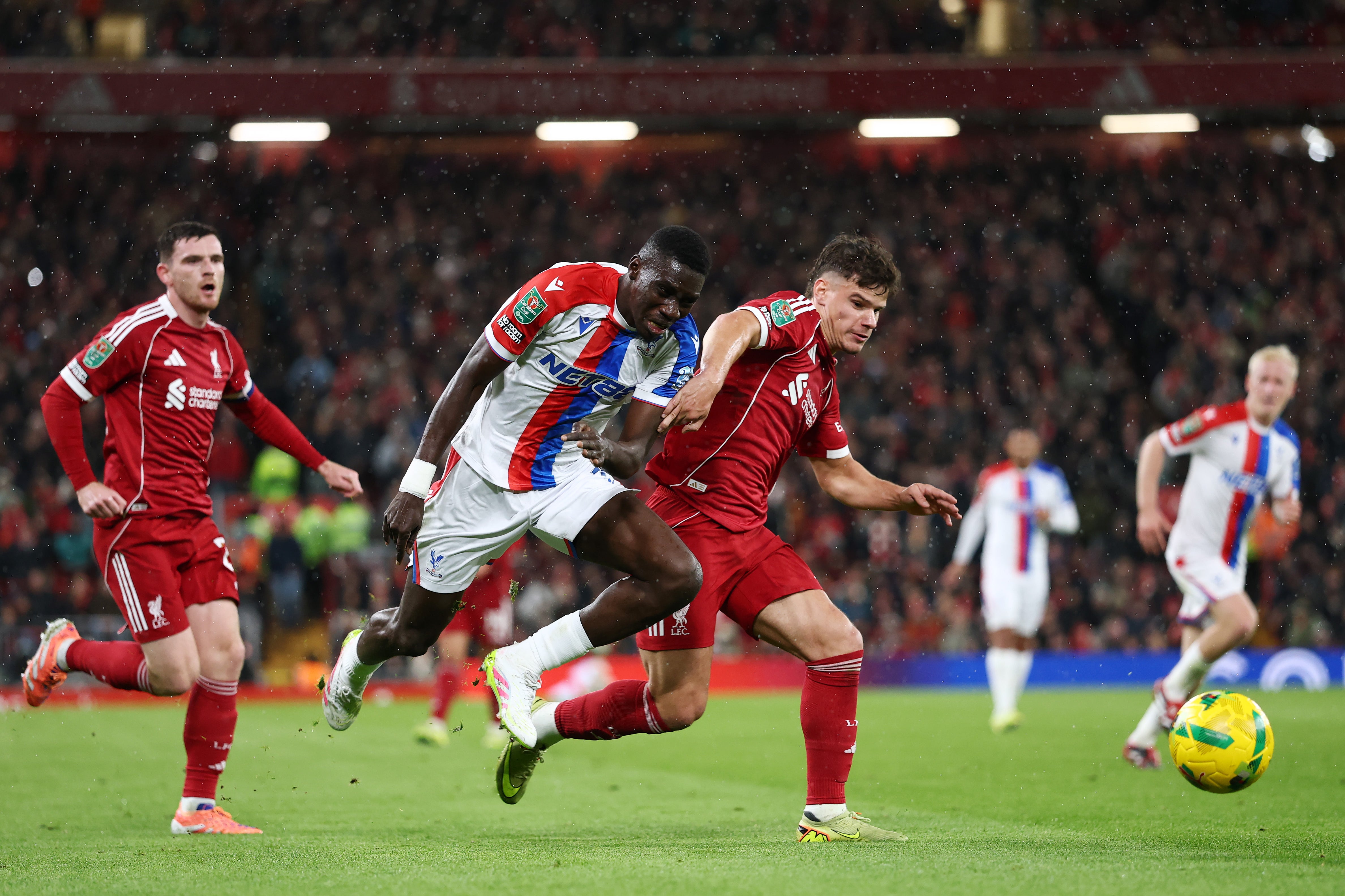 Ismaila Sarr in action for Palace against Liverpool last season