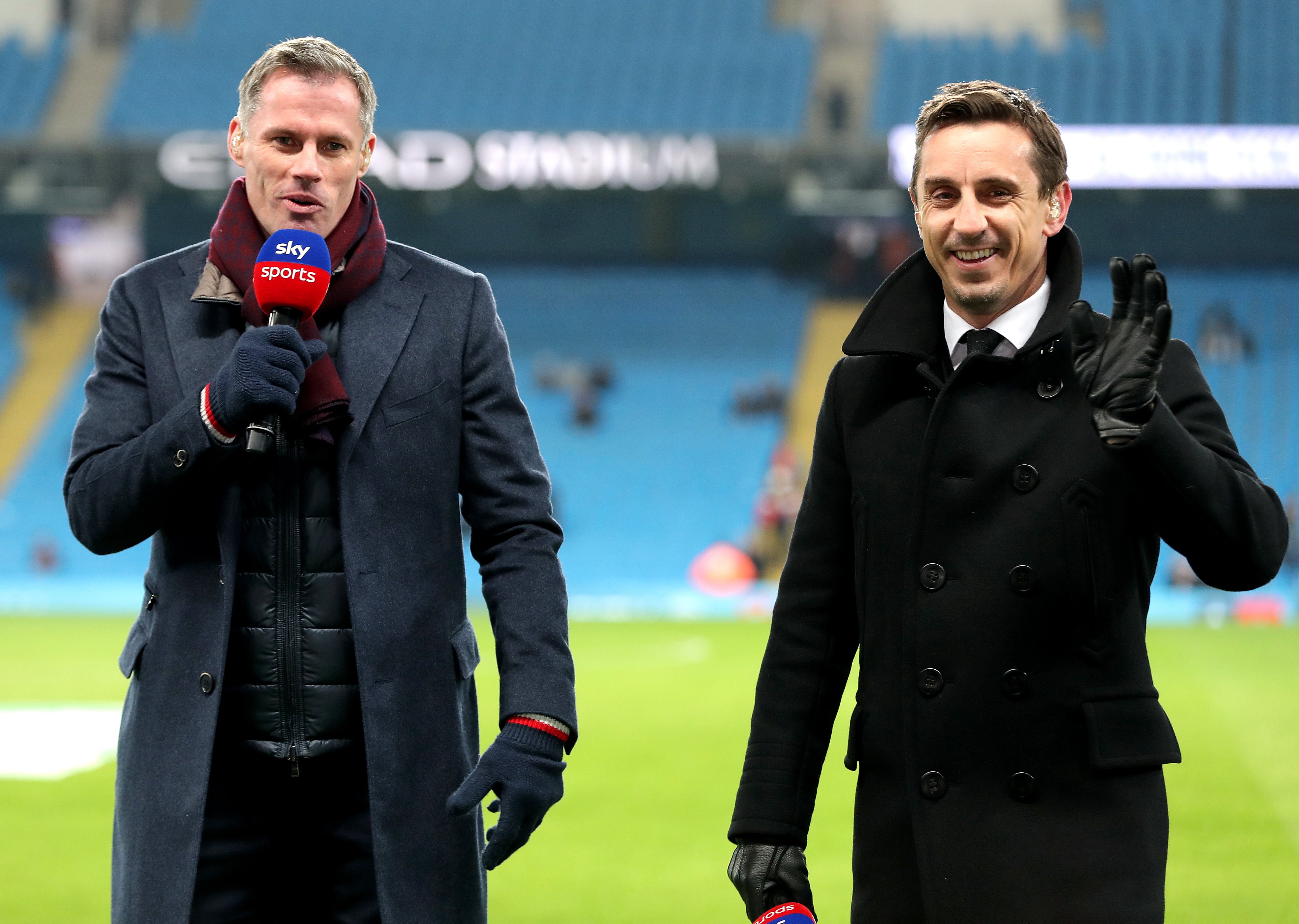 Jamie Carragher (left) has become a pundit with Sky Sports.