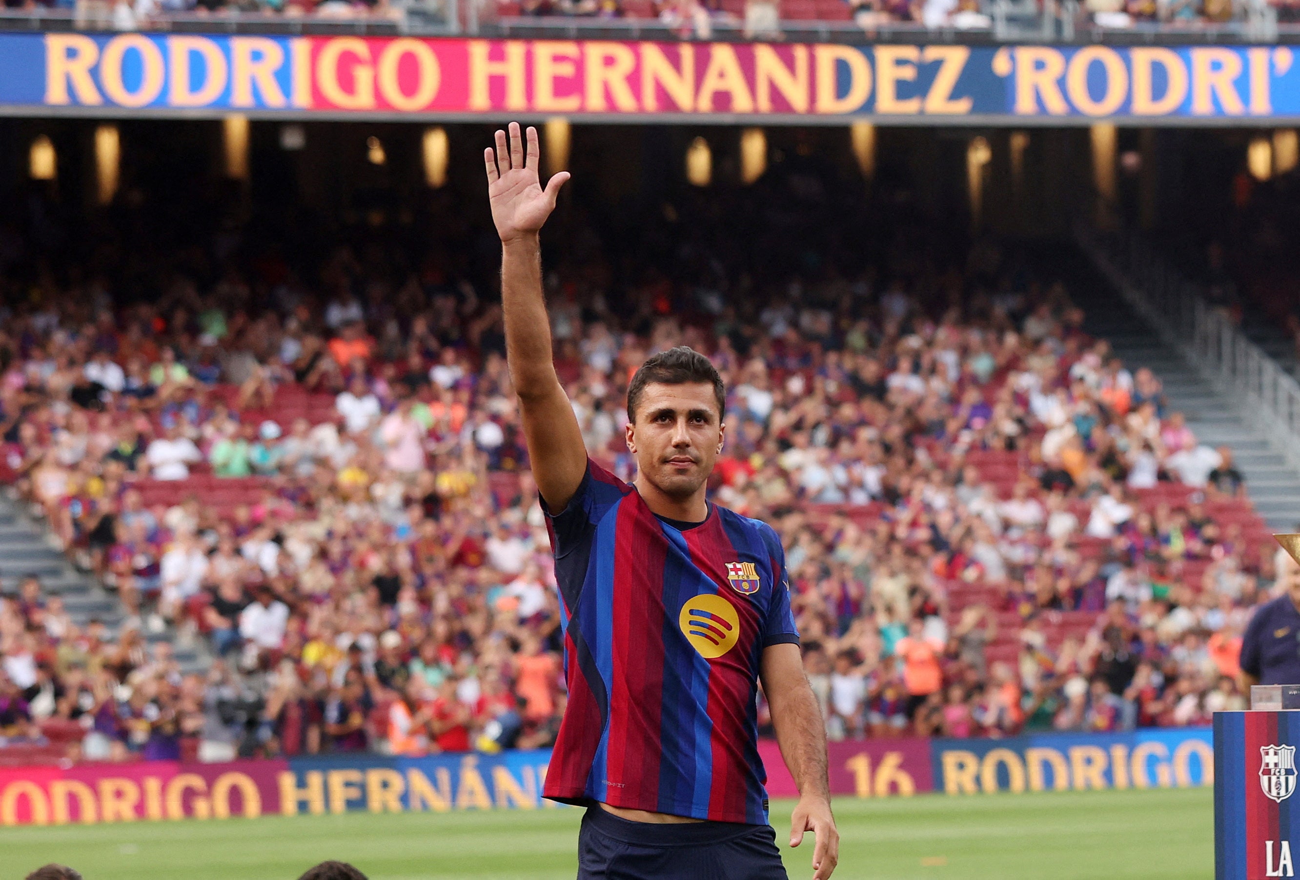 New signing Rodri would have been spotlighted in a World Cup celebration
