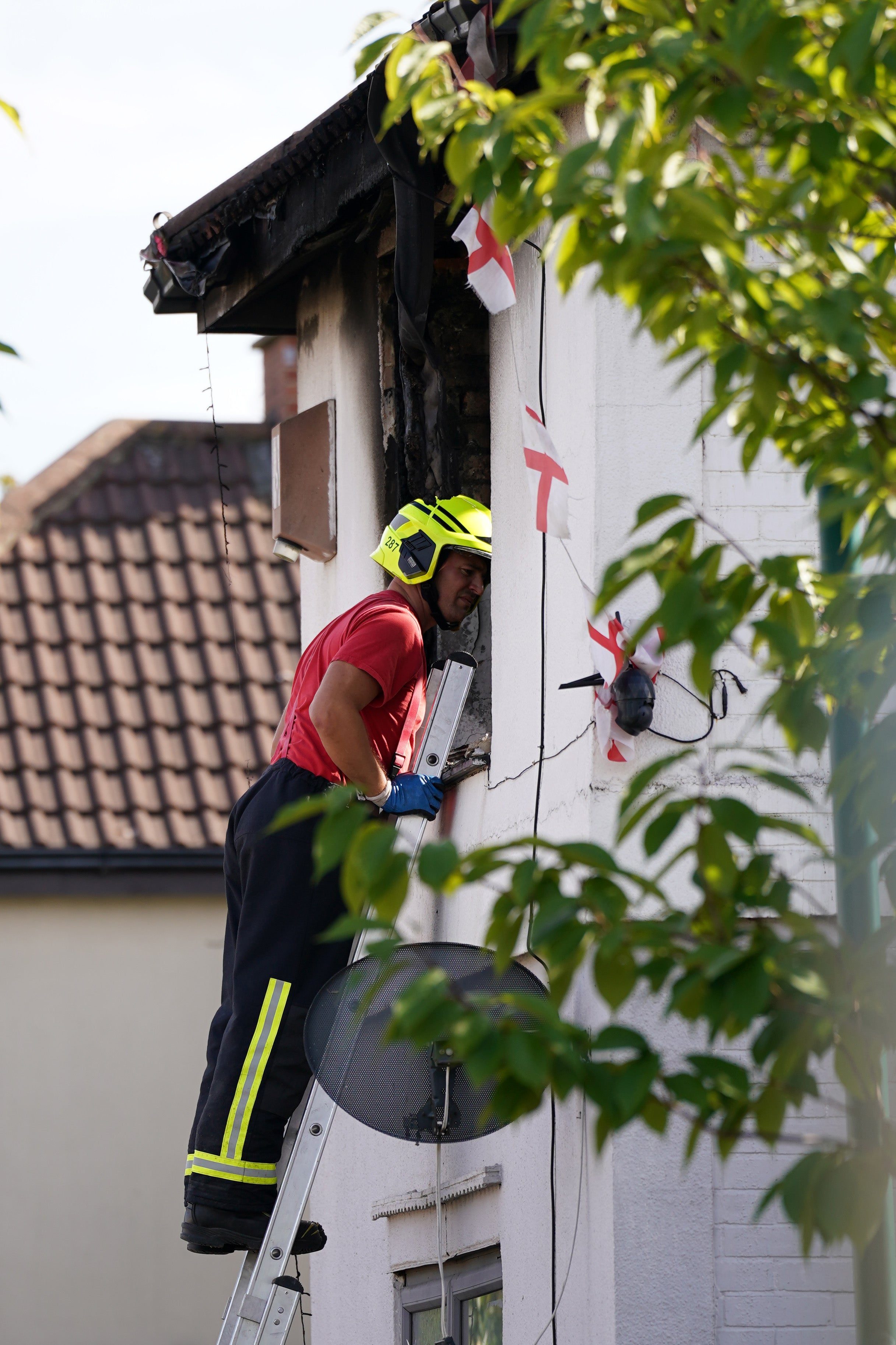 The fire broke out in Grangetown, near Middlesbrough, on Wednesday morning