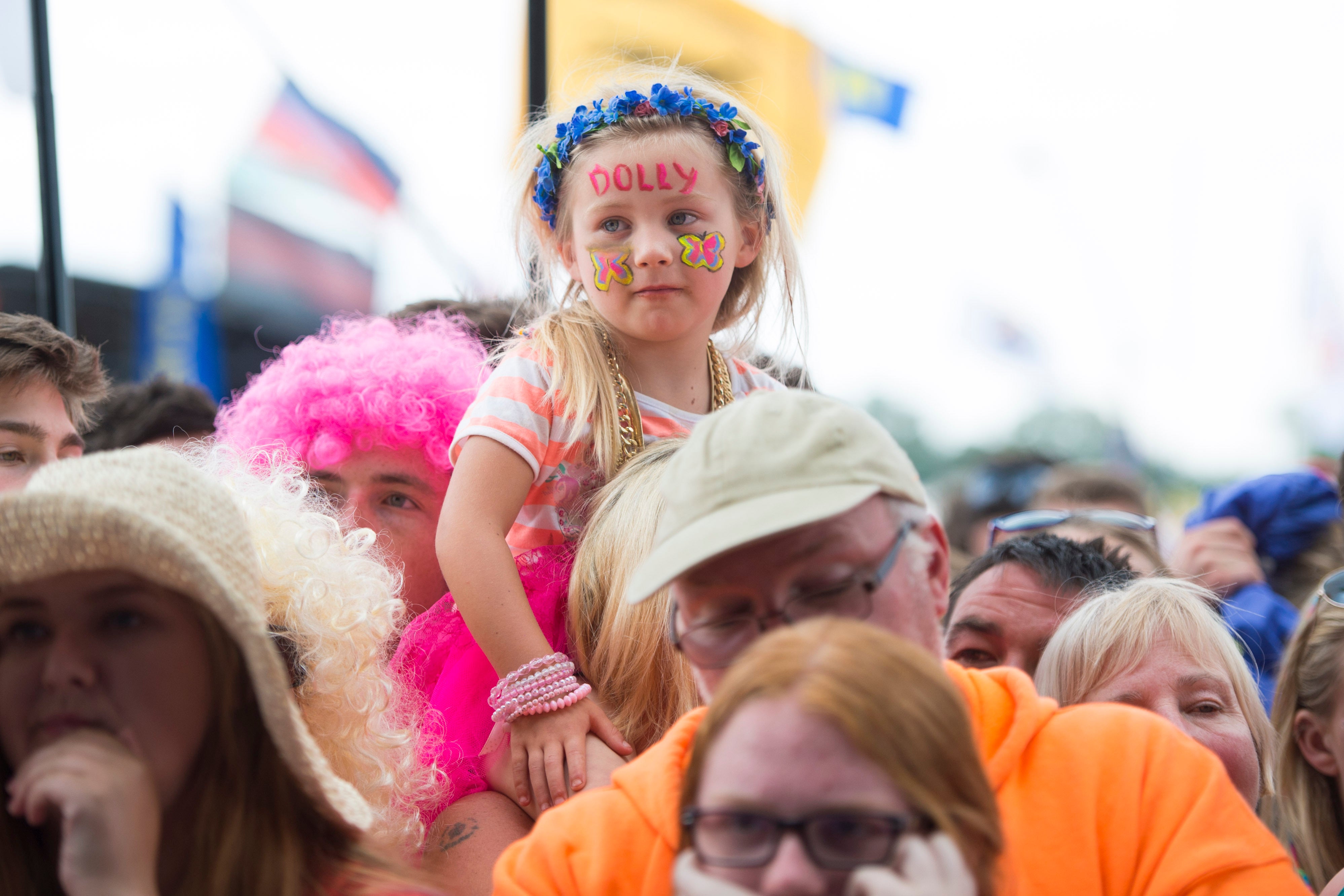 A young fan getting into the spirit of things