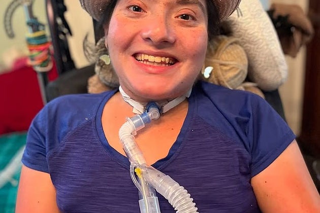 Antonia Sinibaldi says that she was given by restaurant Blu on the Hudson that read: ‘Happy Birthday Wheelchair’ (Facebook)