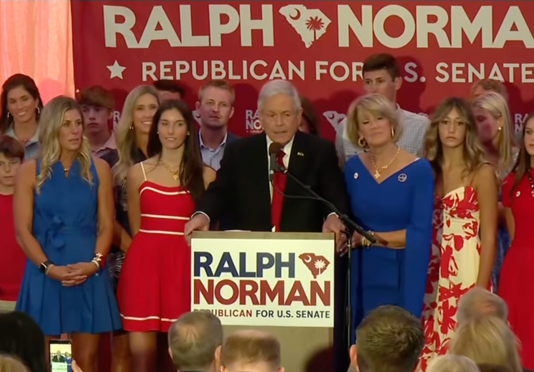 Crowd boos mention of Trump in losing Republican&rsquo;s concession speech 