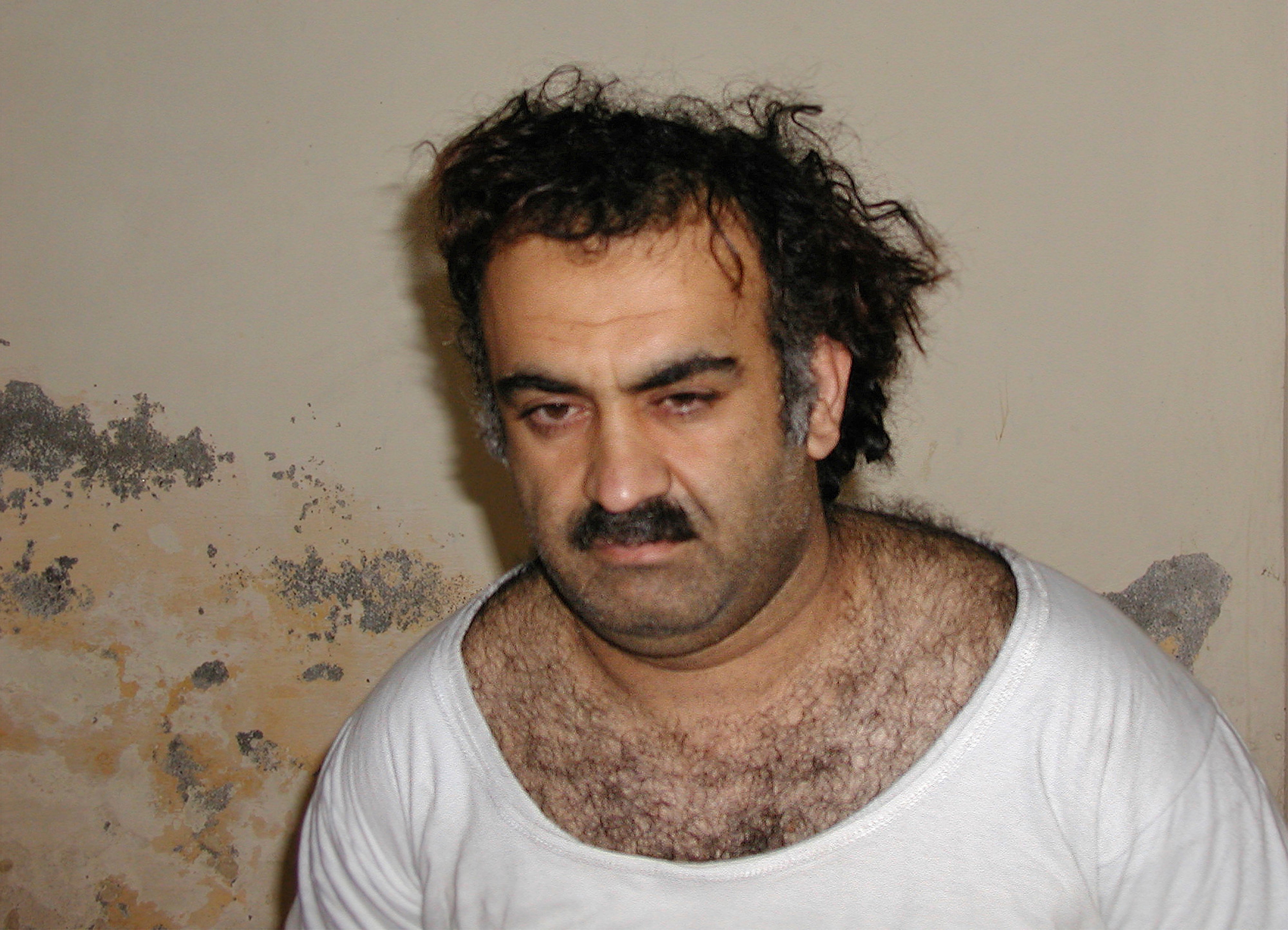 Khalid Sheikh Mohammed, the alleged Sept. 11 mastermind, is seen shortly after his capture during a raid in Pakistan, March 1, 2003
