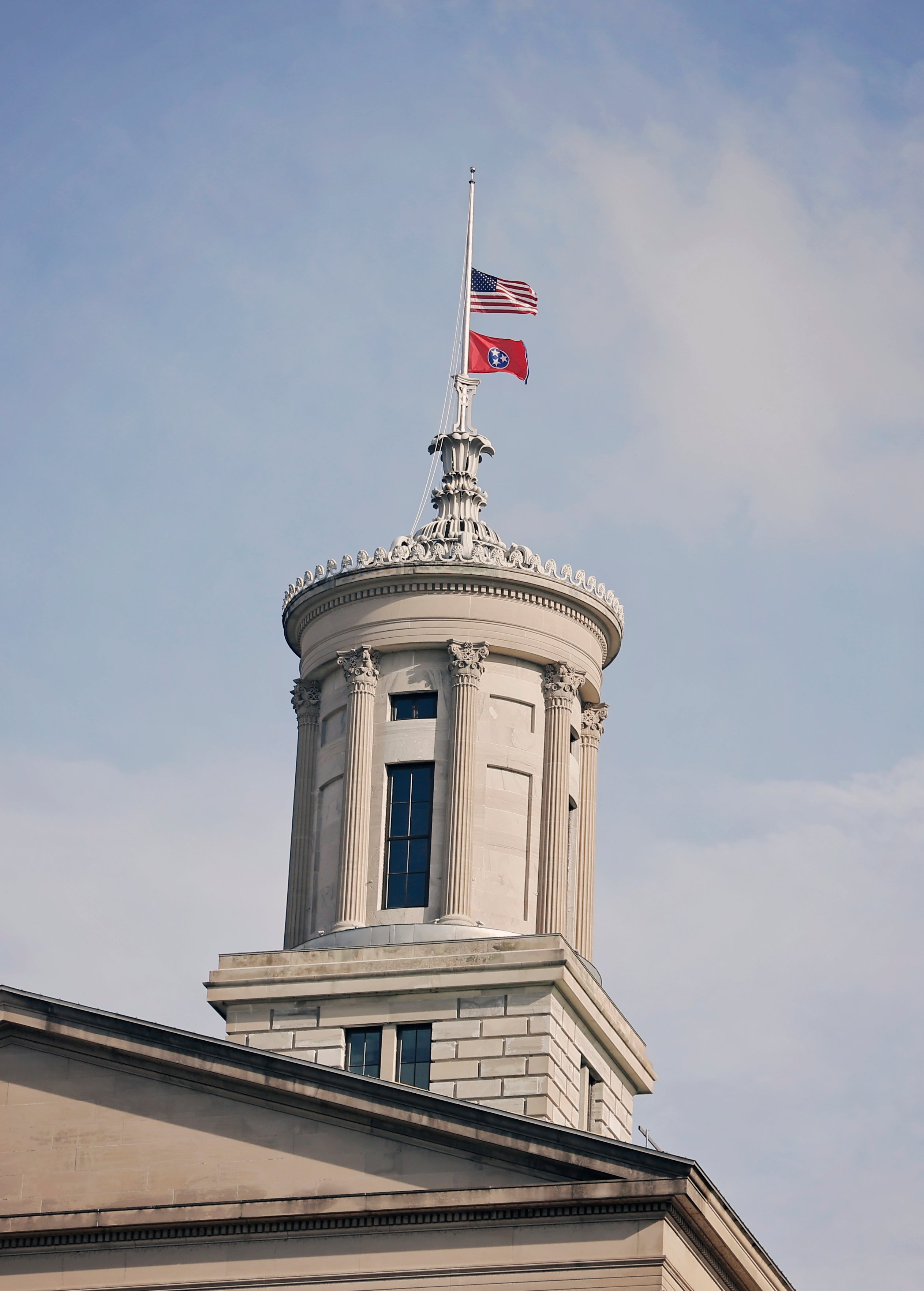 Tennessee's Capitol building had the US flag and Tennessee's State flag lowered to half staff in honor of Dolly Parton (Getty)