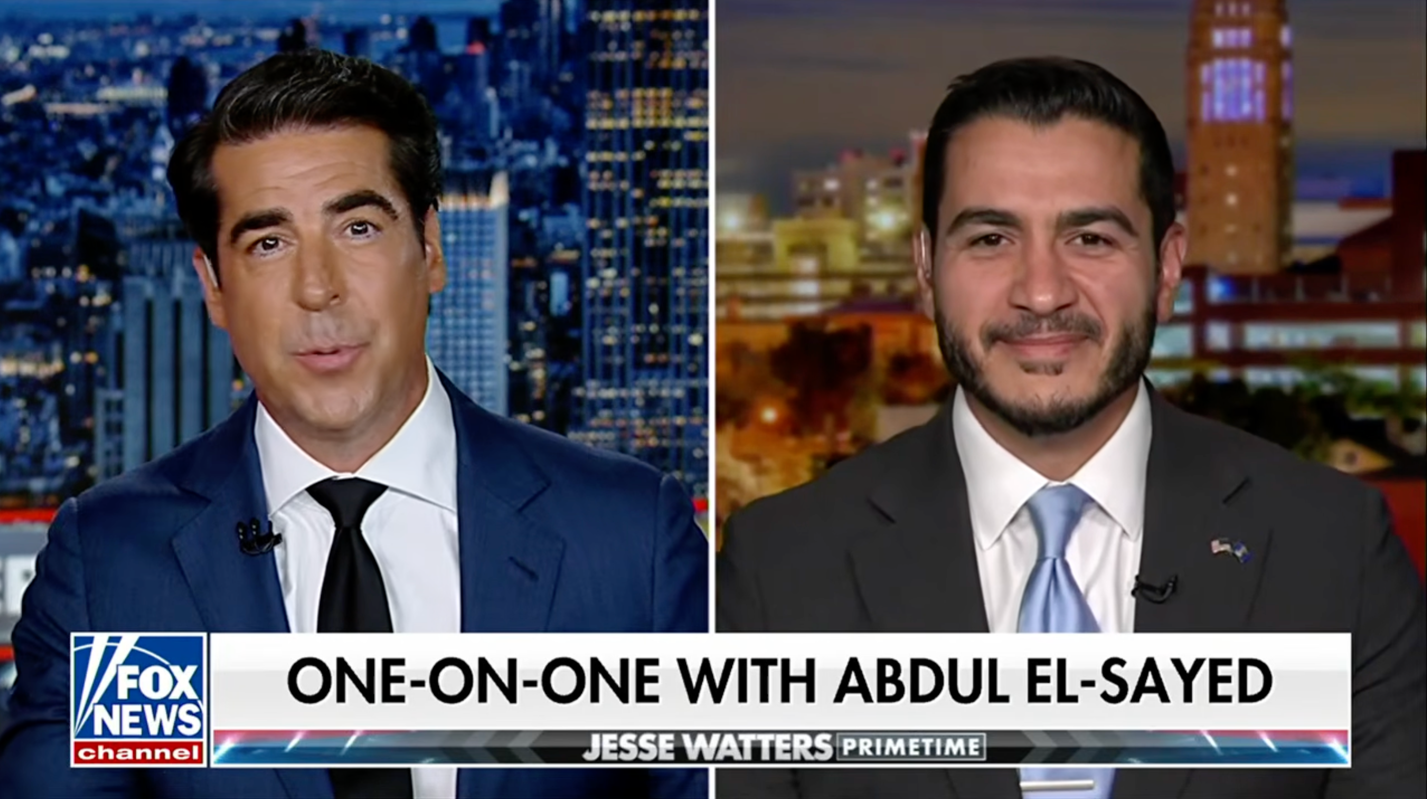 Fox News host Jesse Watters jokingly attacked a co-host for 'gay shaming' him over his recent interview with Abdul El-Sayed, the Democratic candidate for US Senate in Michigan