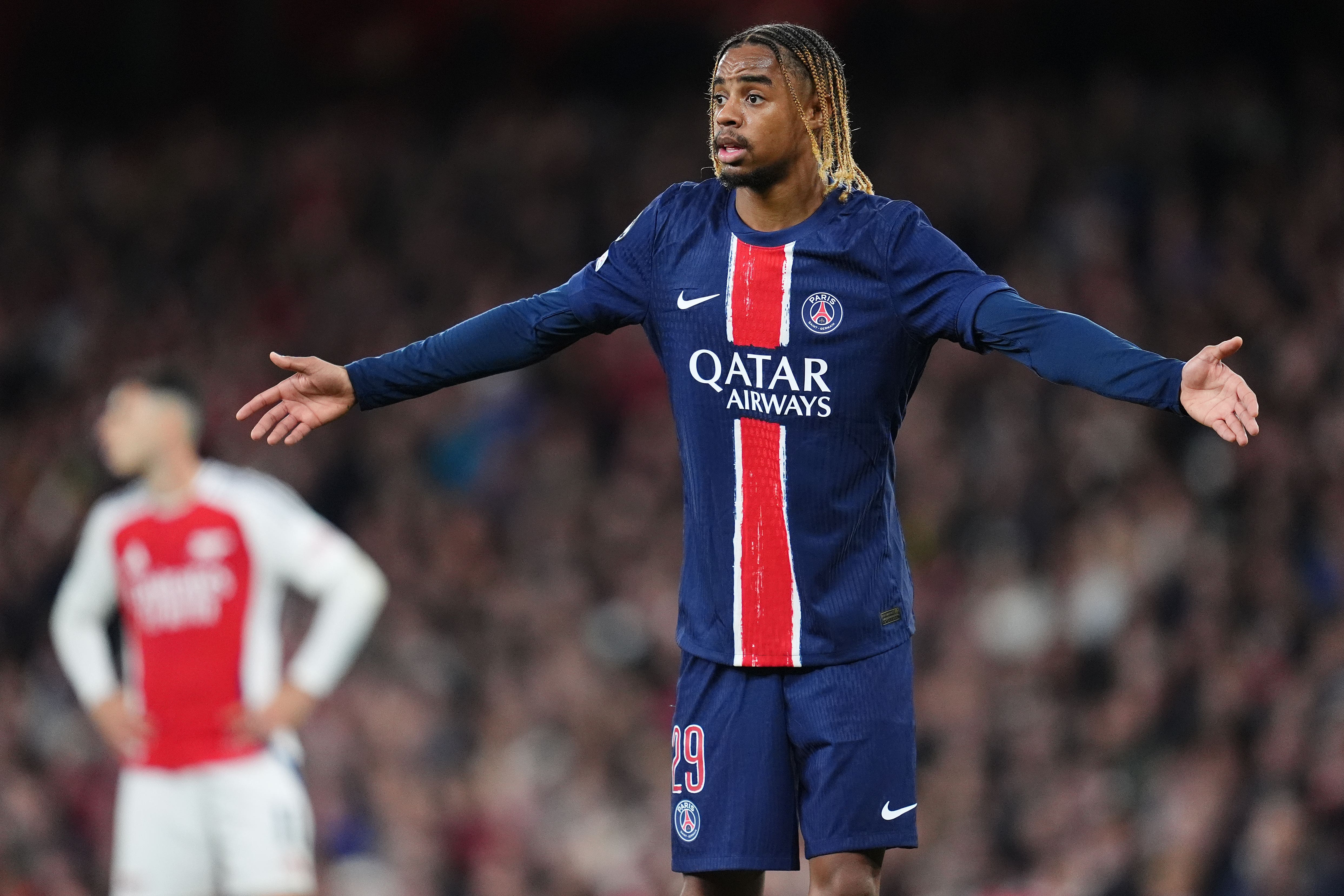 Liverpool have agreed a £120million deal for Paris St Germain’s Bradley Barcola (Adam Davy/PA)
