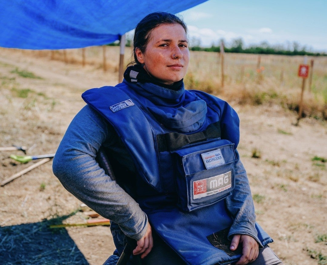 ‘Where there were bombs, there are now sunflowers’: The woman ridding Ukraine of Russian mines