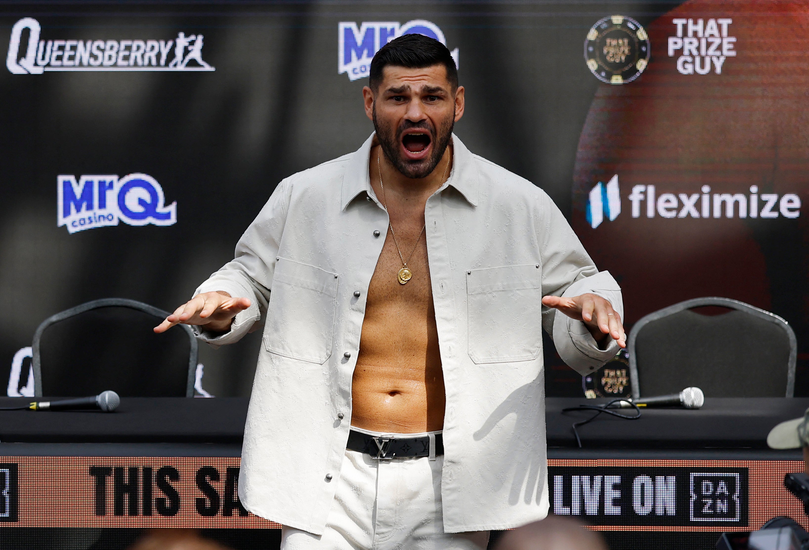 Filip Hrgovic at the final press conference for his fight with Moses Itauma