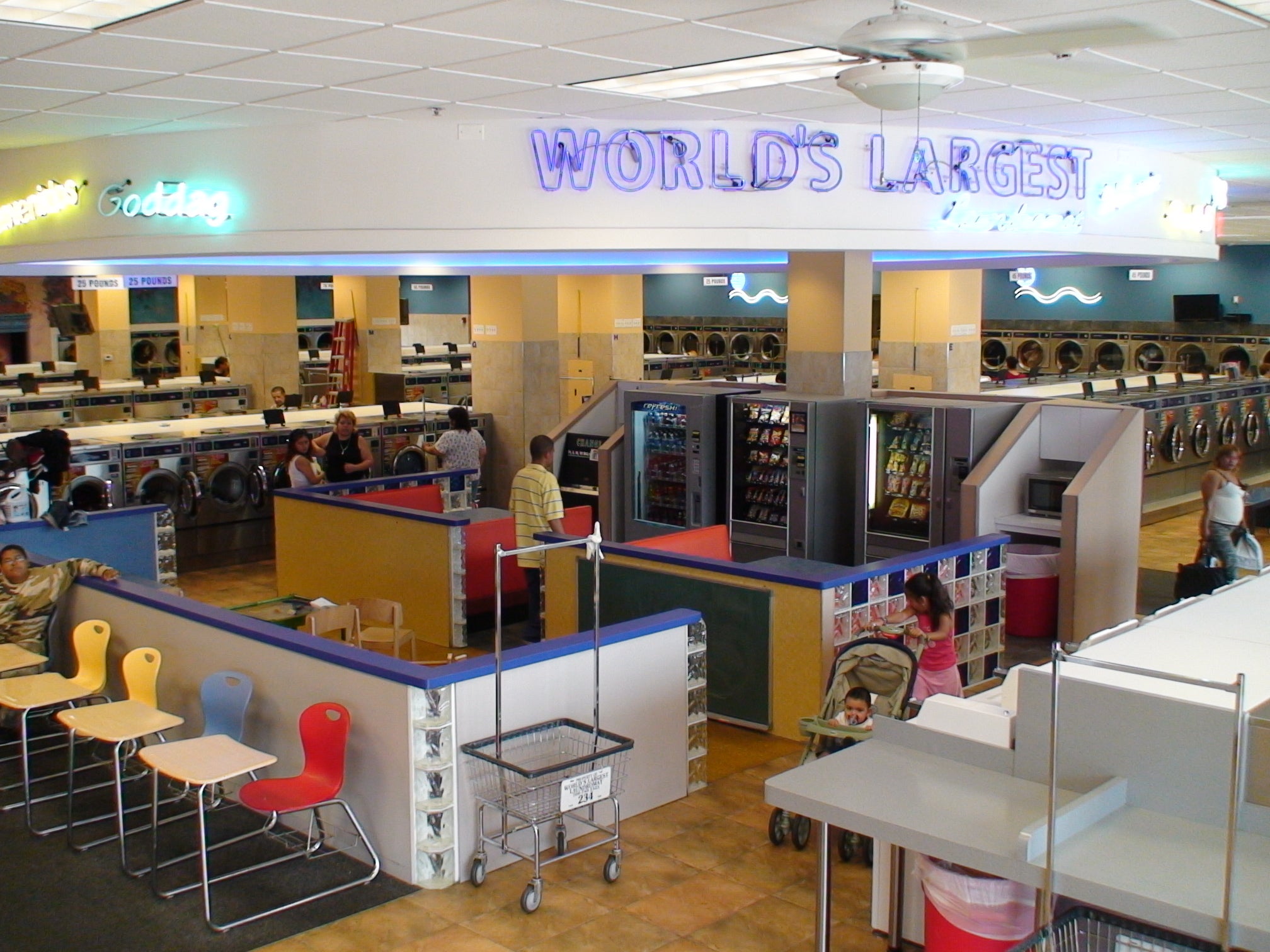 The laundromat has been under Tom’s ownership for decades after first opening in the 1960s. A fire destroyed the business in 2004, but it was rebuilt with new features like a vending area with booths and a children’s play area