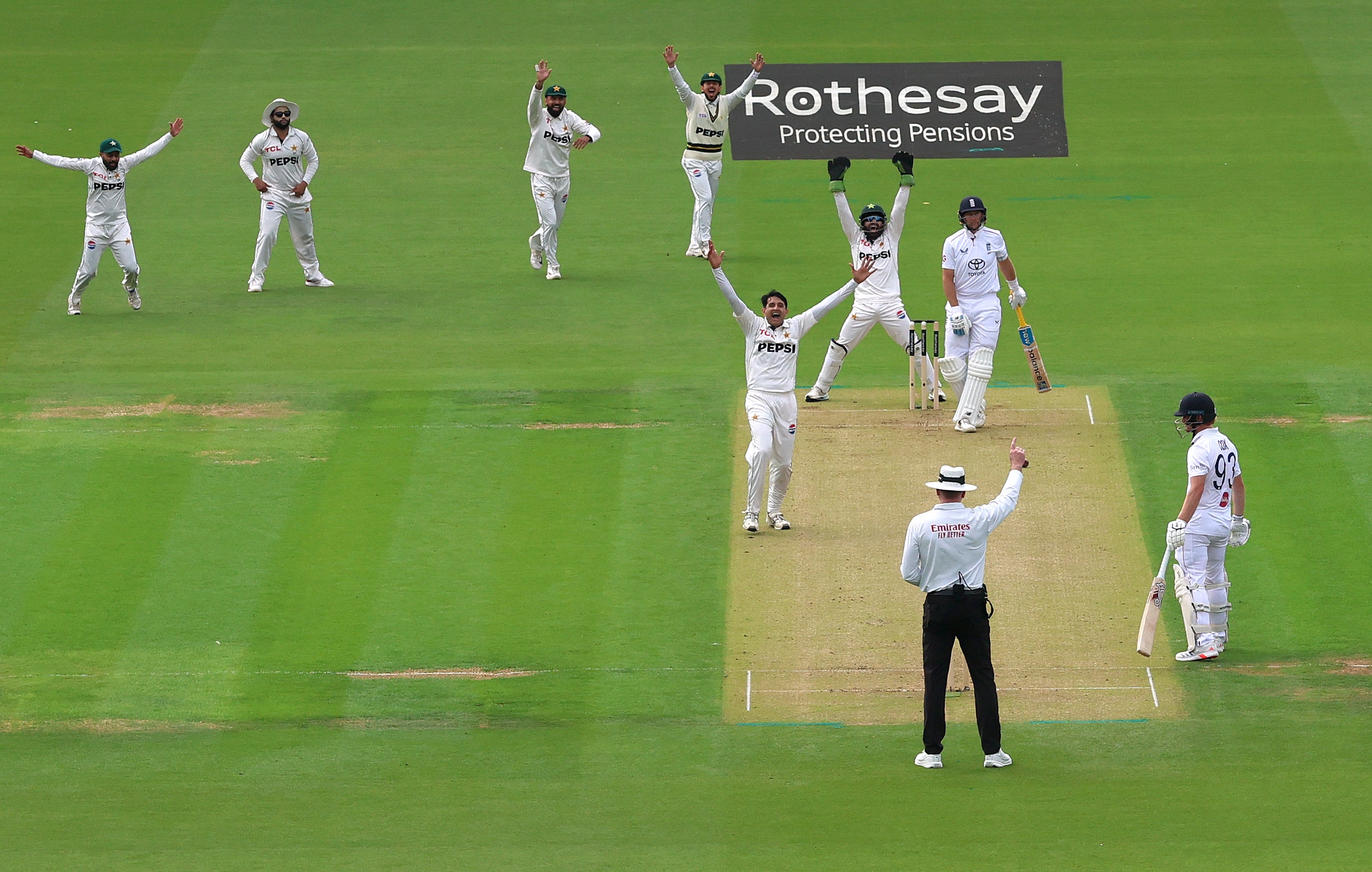 Joe Root was pinned LBW by Mohammad Abbas