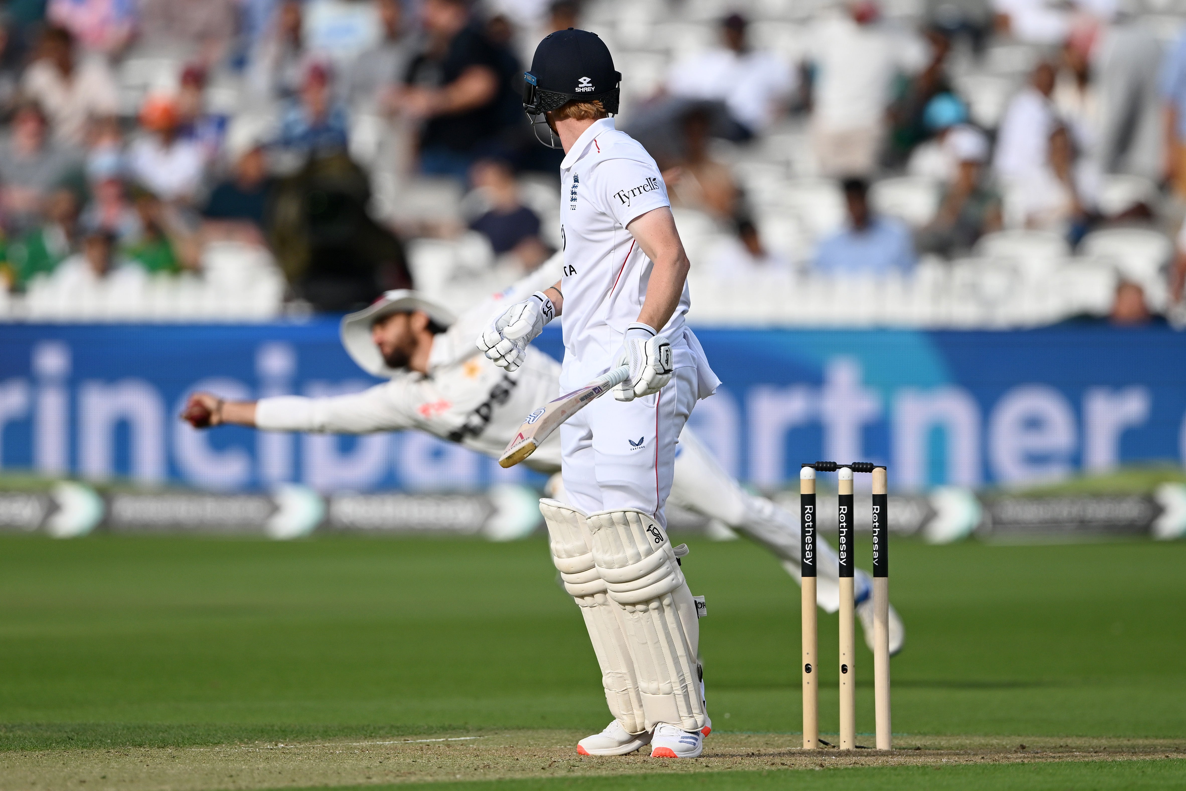 Salman Agha took a spectacular catch to dismiss Jamie Smith