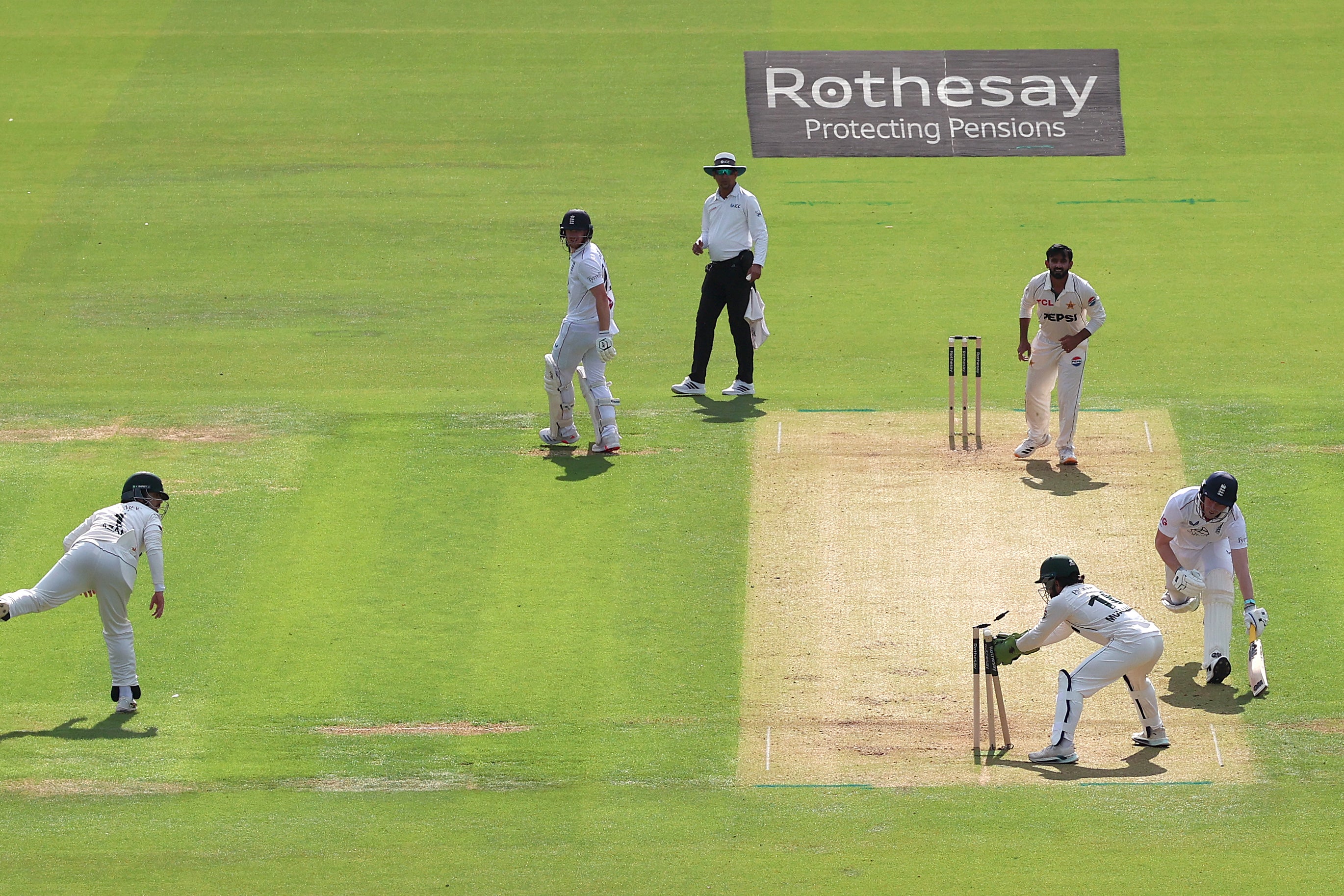 Dan Lawrence was run out for 17 (Getty)