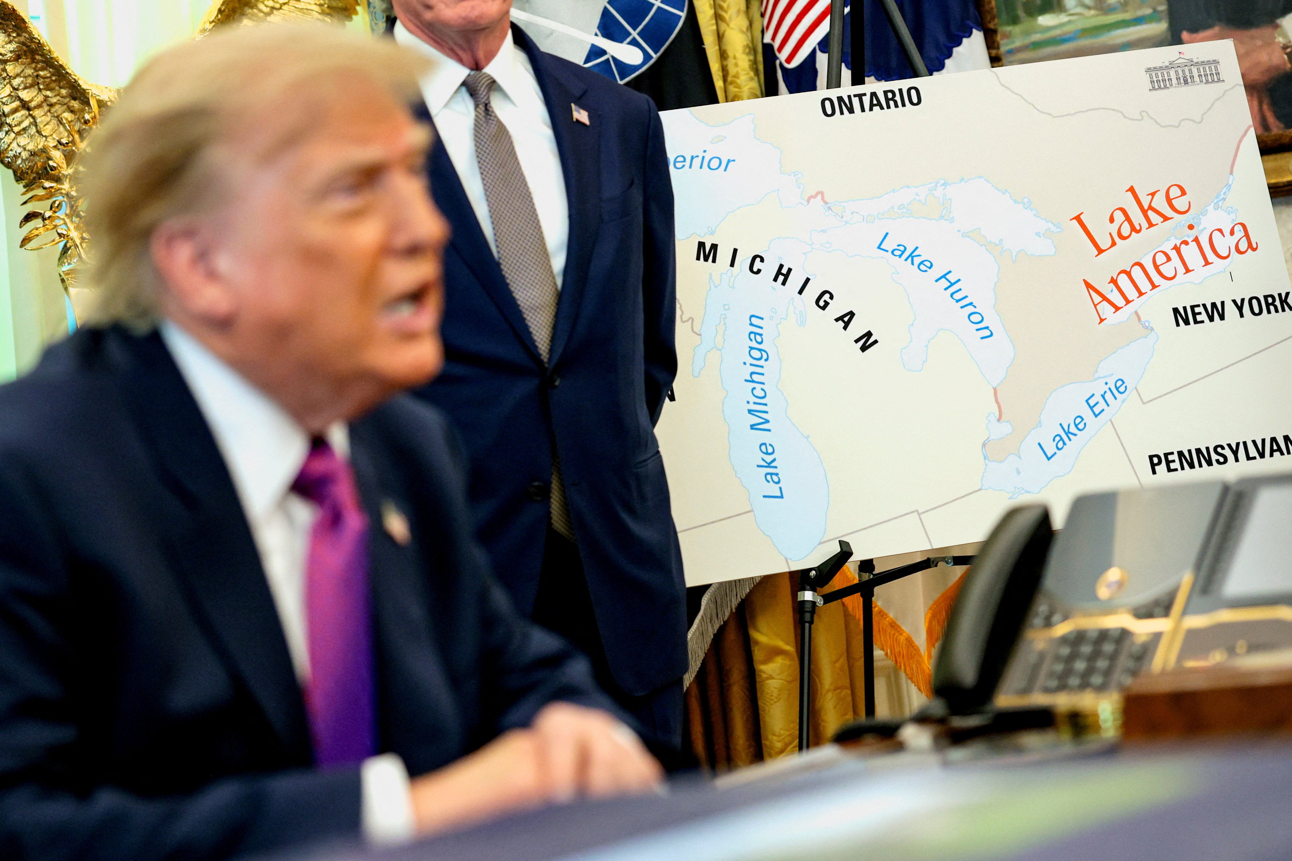 President Donald Trump signed an executive order to rename Lake Ontario as Lake America as his trade war with Canada grows