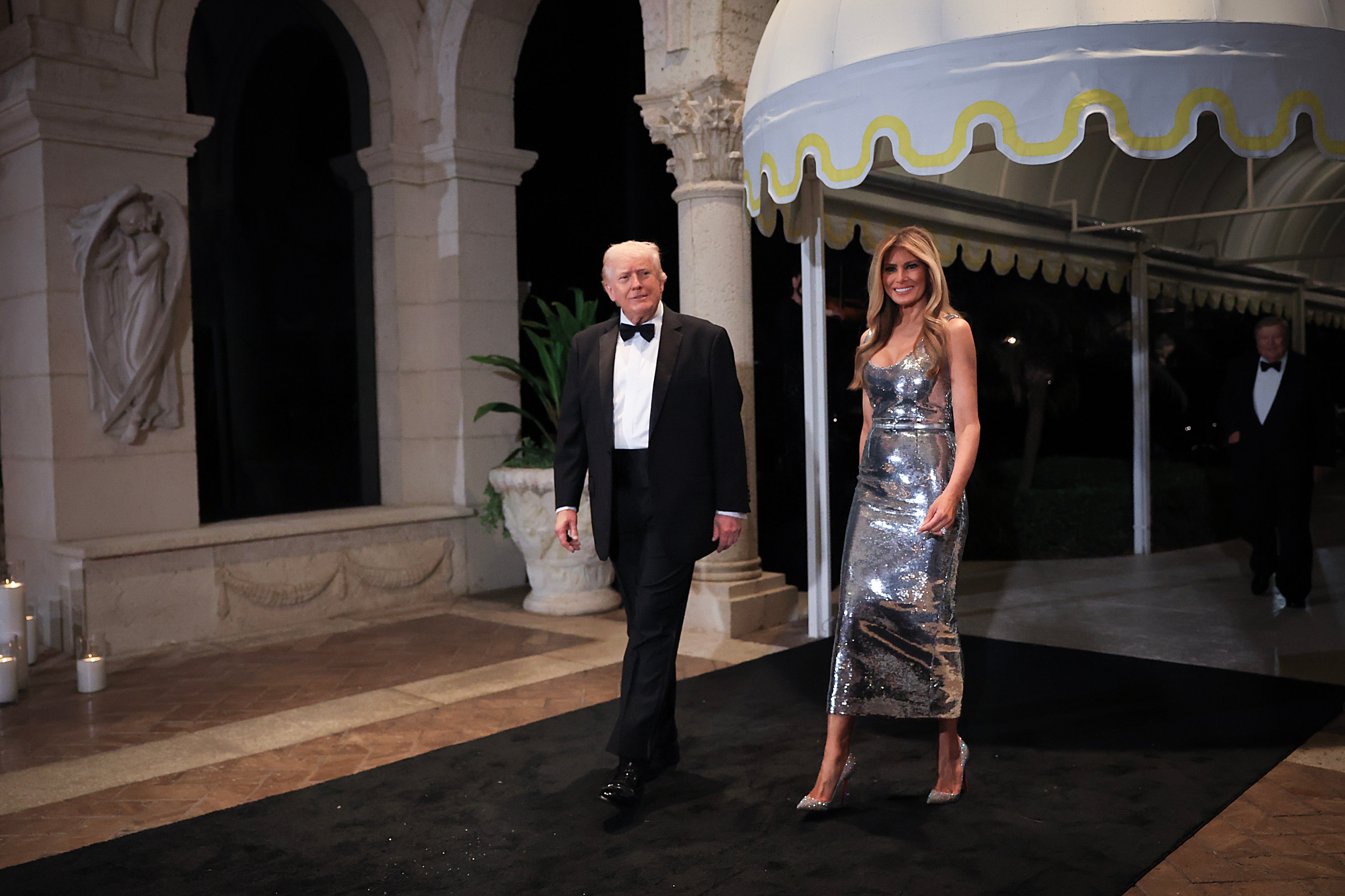 Michael Dorrell, an Australian billionaire, owns a home near Mar-a-Lago, the president’s Florida estate, and has bragged about mingling with the Republican’s inner circle, according to the report. Pictured: Donald Trump and first lady Melania Trump arrive for a New Year’s Eve event at Mar-a-Lago on December 31, 2025