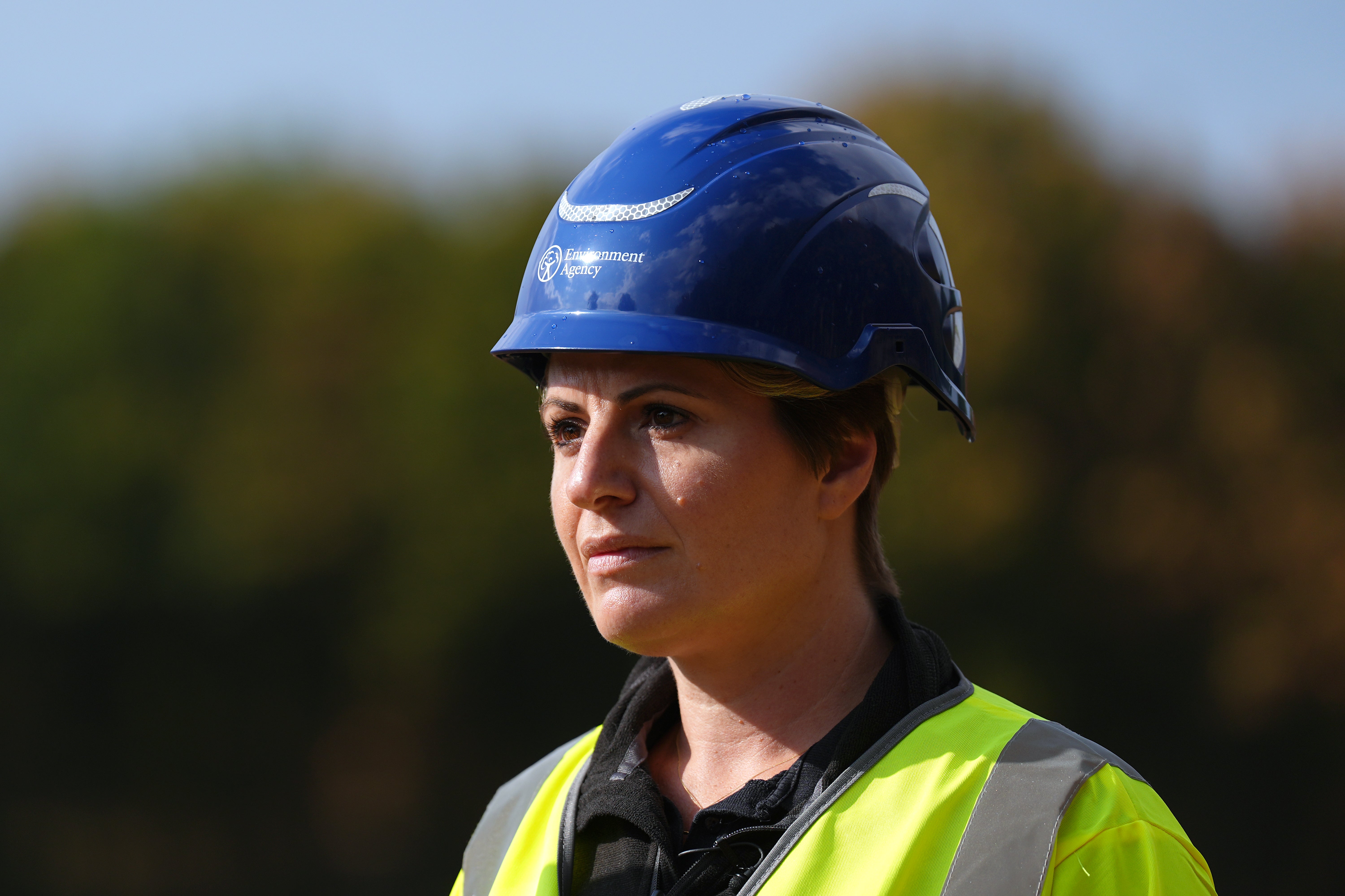 Environment, Food and Rural Affairs minister Emma Hardy at the site during the clear-up operation