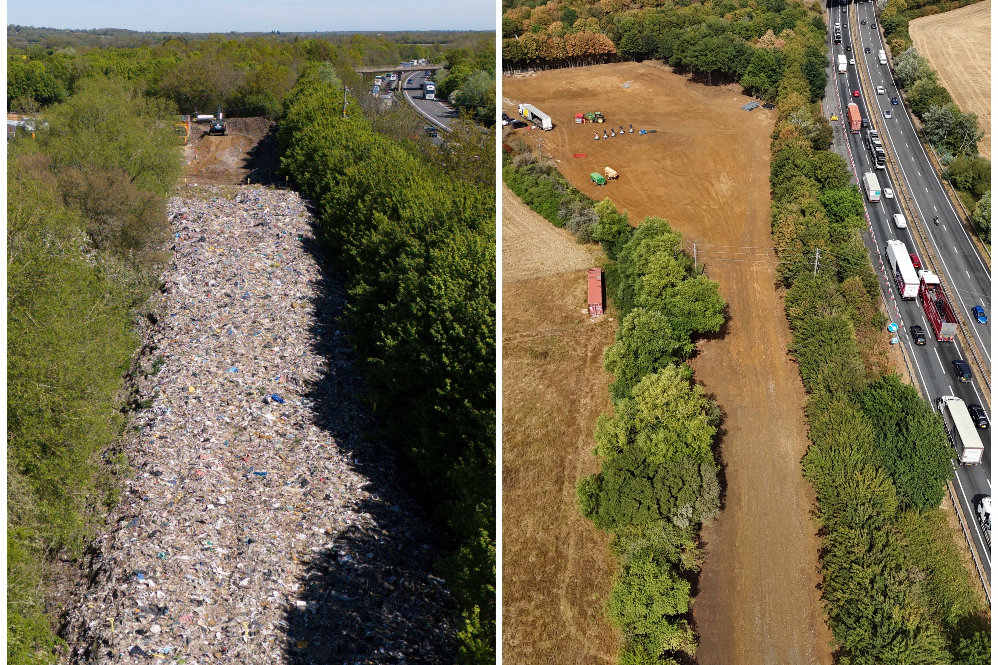 The clean-up operation was carried out on the 150m-long